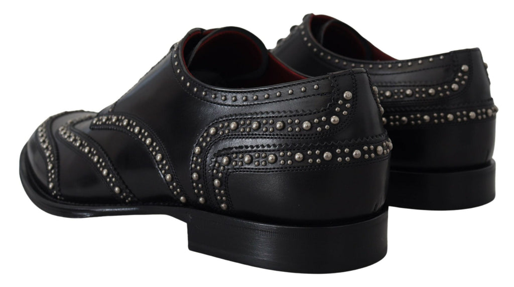 Chaussures de ville en cuir noir cloutées Dolce & Gabbana