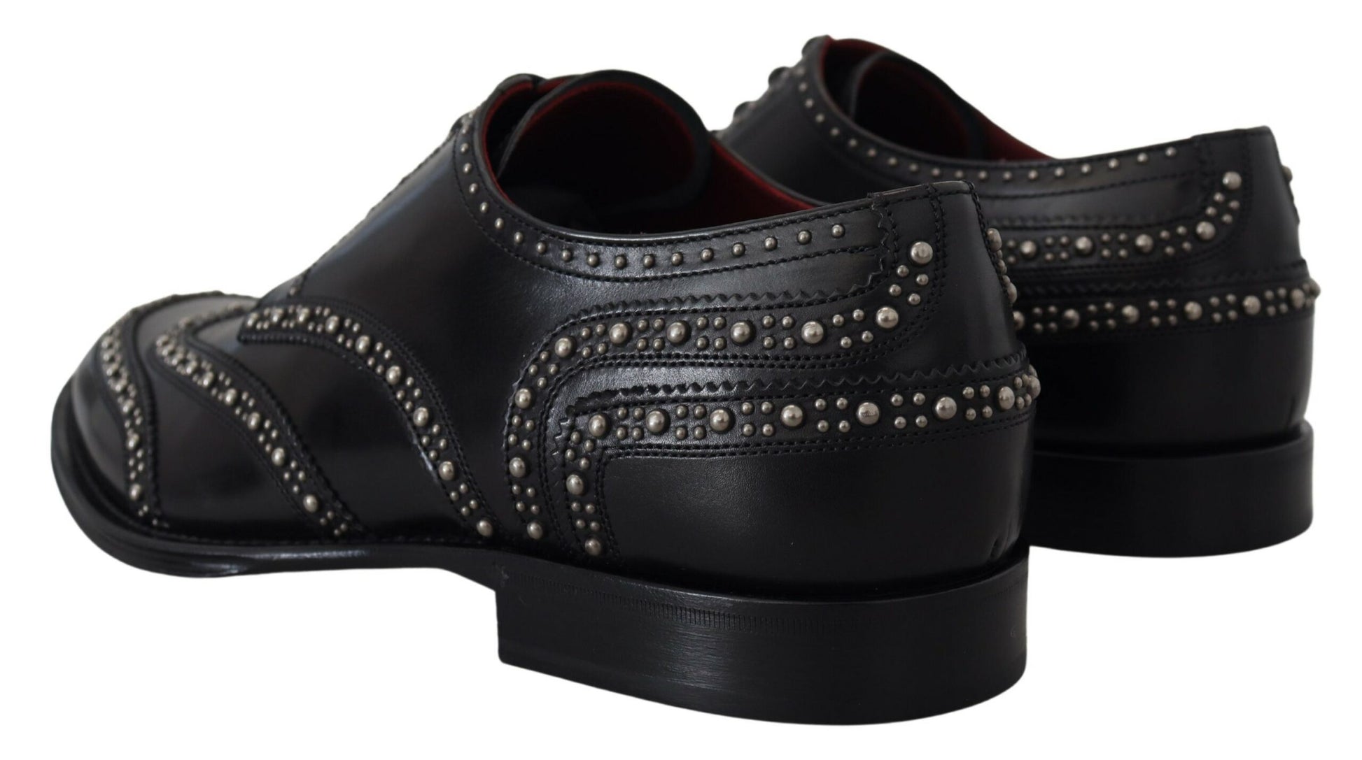 Chaussures de ville en cuir noir cloutées Dolce & Gabbana