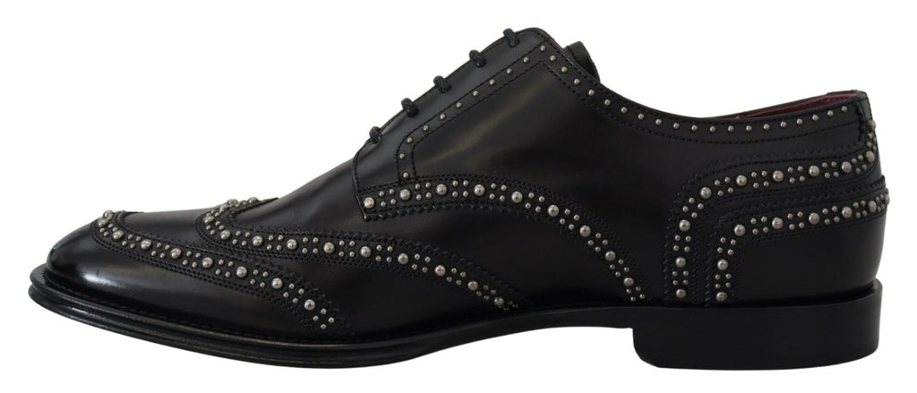 Chaussures de ville en cuir noir cloutées Dolce & Gabbana