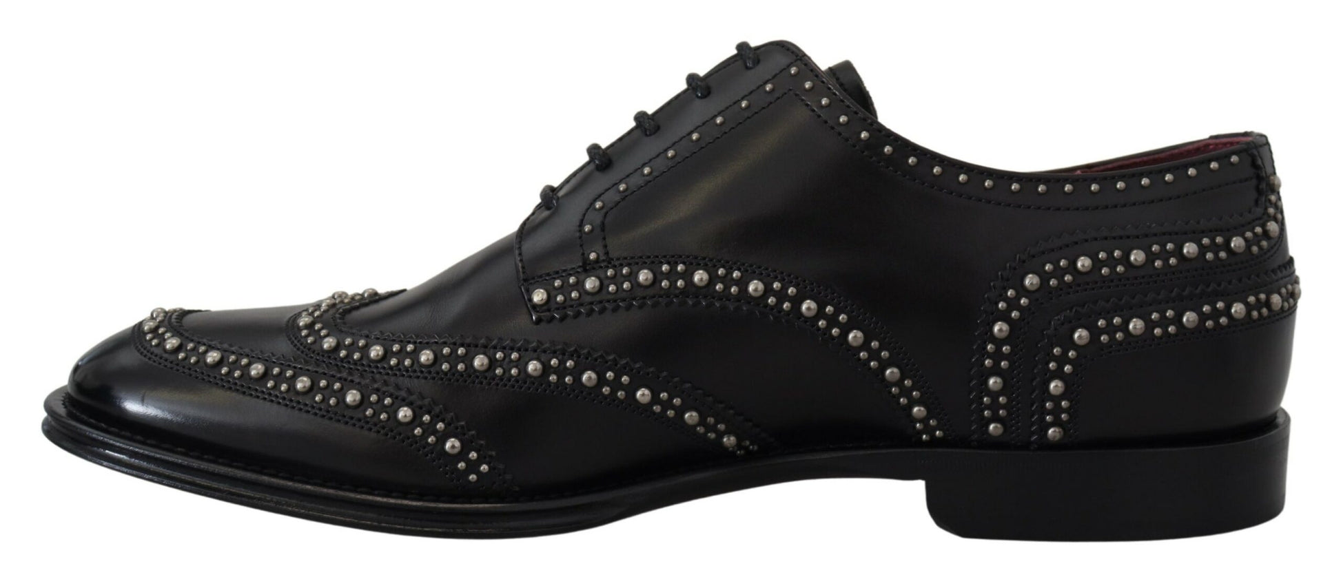 Chaussures de ville en cuir noir cloutées Dolce & Gabbana