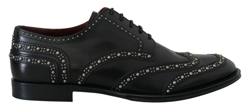 Chaussures de ville en cuir noir cloutées Dolce & Gabbana