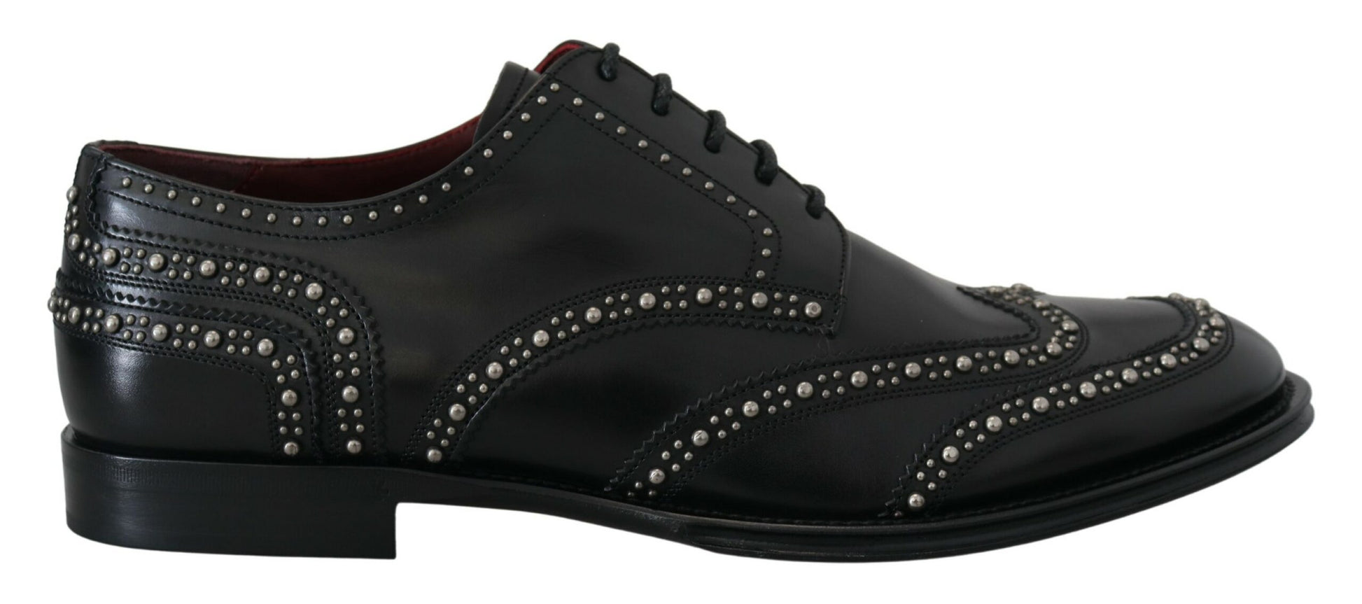 Chaussures de ville en cuir noir cloutées Dolce & Gabbana