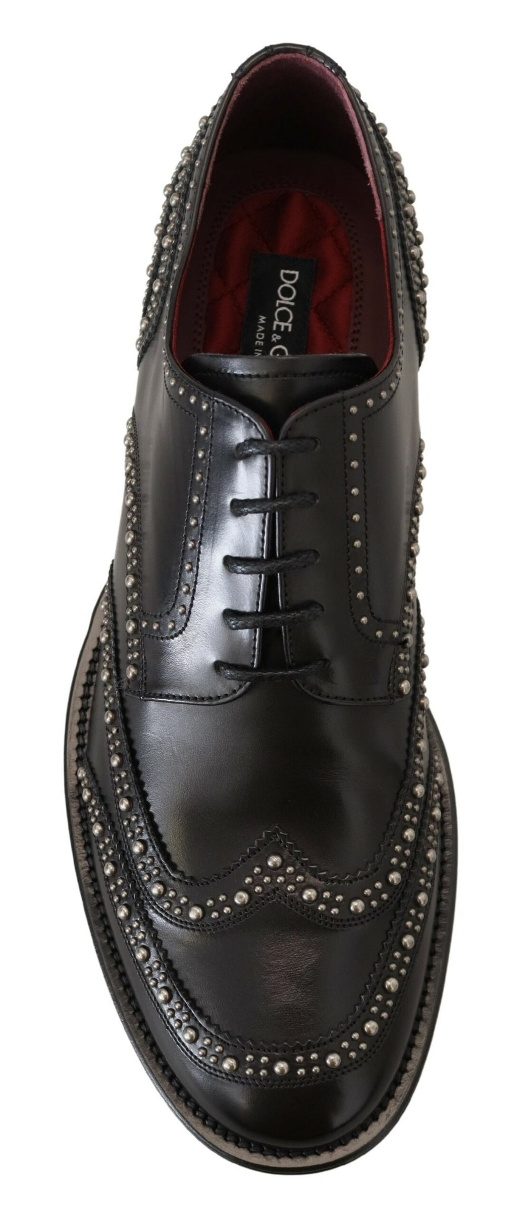 Chaussures de ville en cuir noir cloutées Dolce & Gabbana