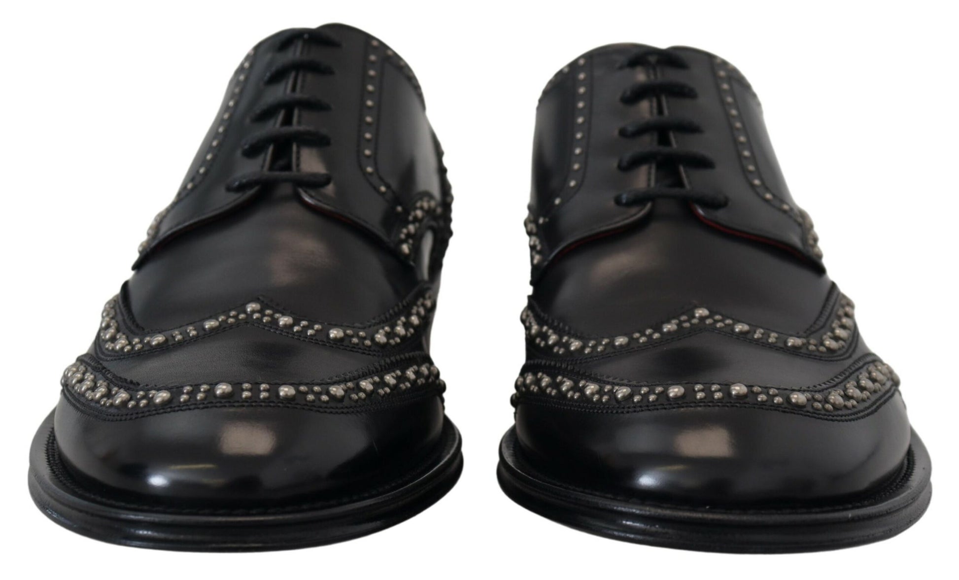 Chaussures de ville en cuir noir cloutées Dolce & Gabbana