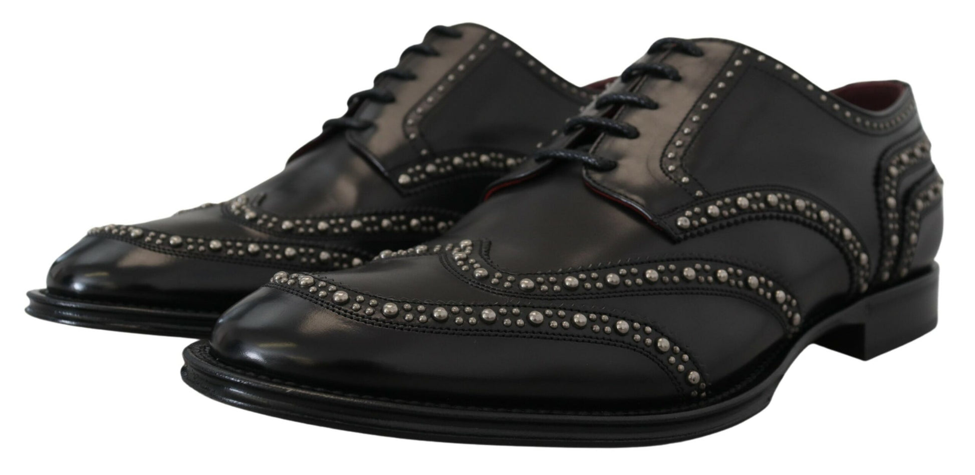 Chaussures de ville en cuir noir cloutées Dolce & Gabbana
