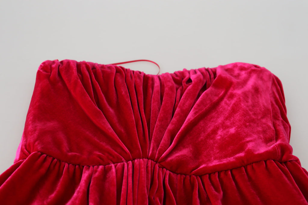 Robe trapèze bustier rose Dolce & Gabbana en viscose stretch