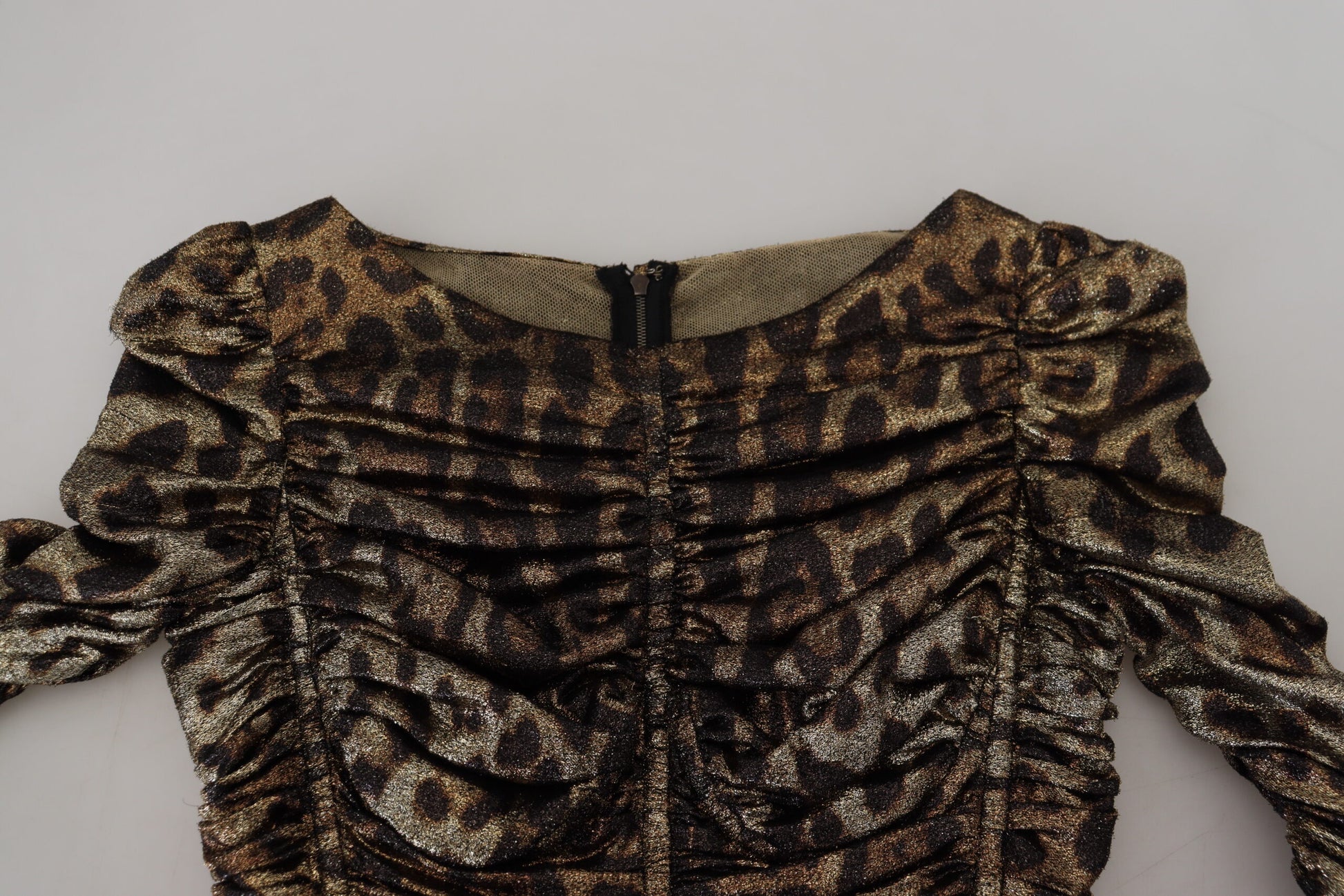 Robe fourreau mi-longue moulante Dolce & Gabbana léopard multicolore