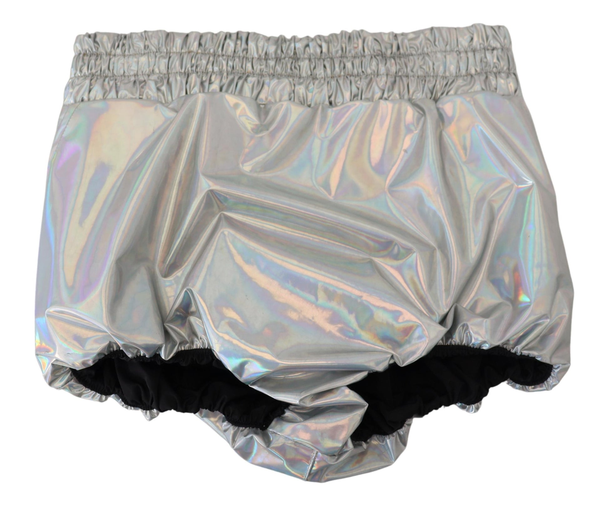 Shorts Dolce & Gabbana taille haute argentés holographiques