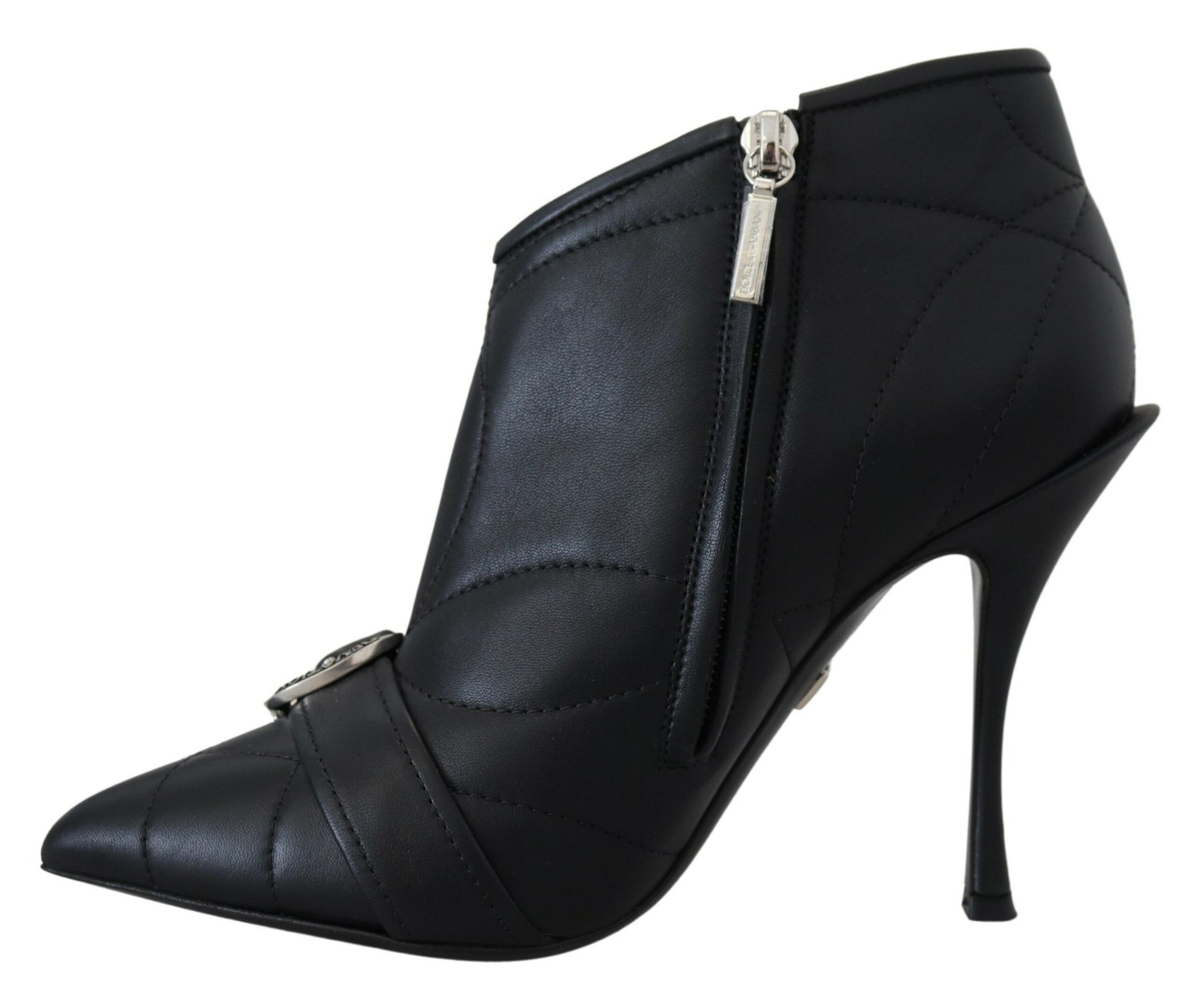 Bottes Cheville Matelassées Bouclées Noires Devotion Dolce & Gabbana