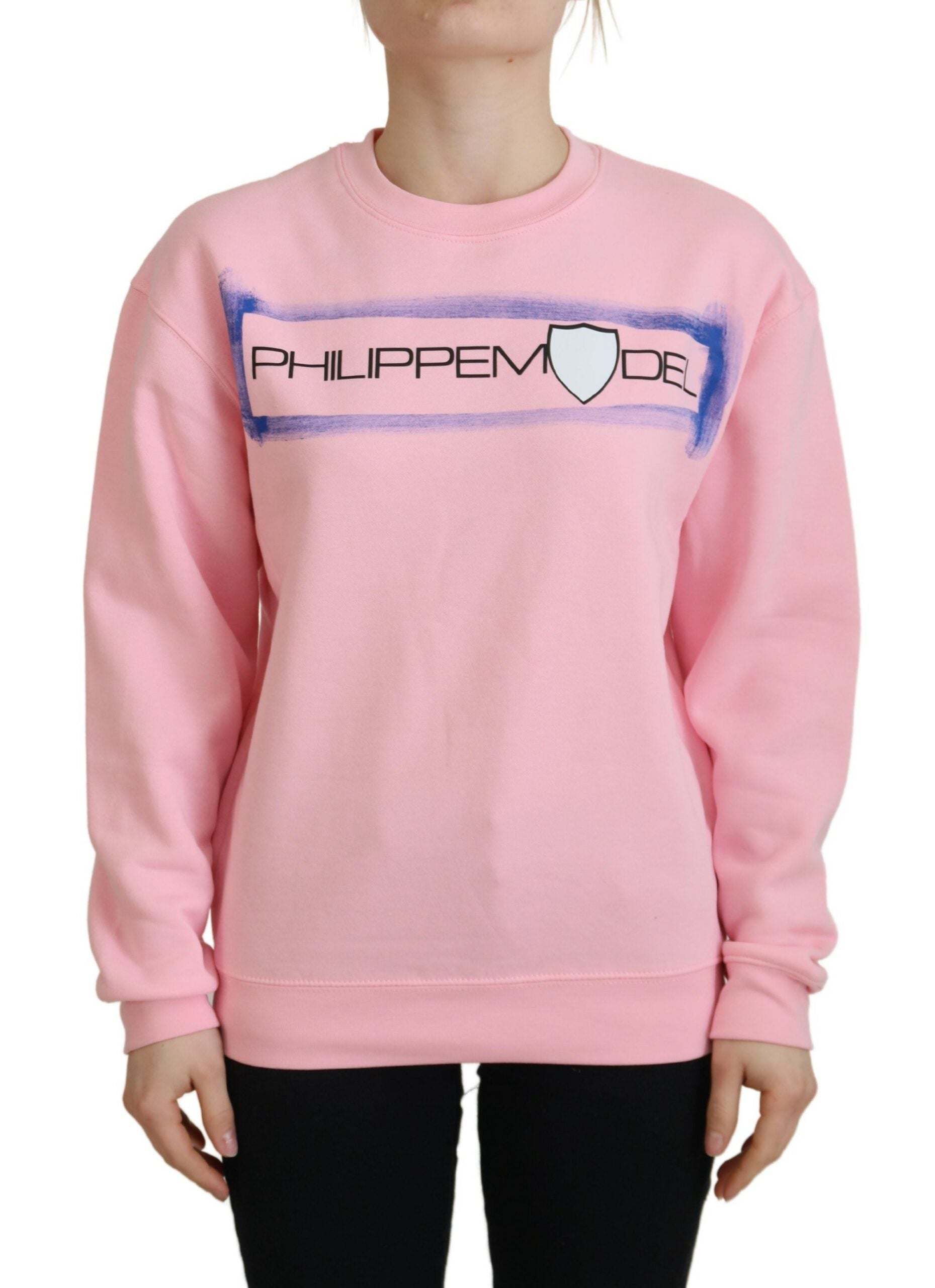 Pull Philippe Model rose imprimé à manches longues