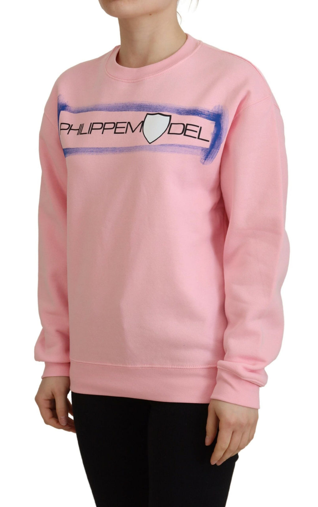 Pull Philippe Model rose imprimé à manches longues
