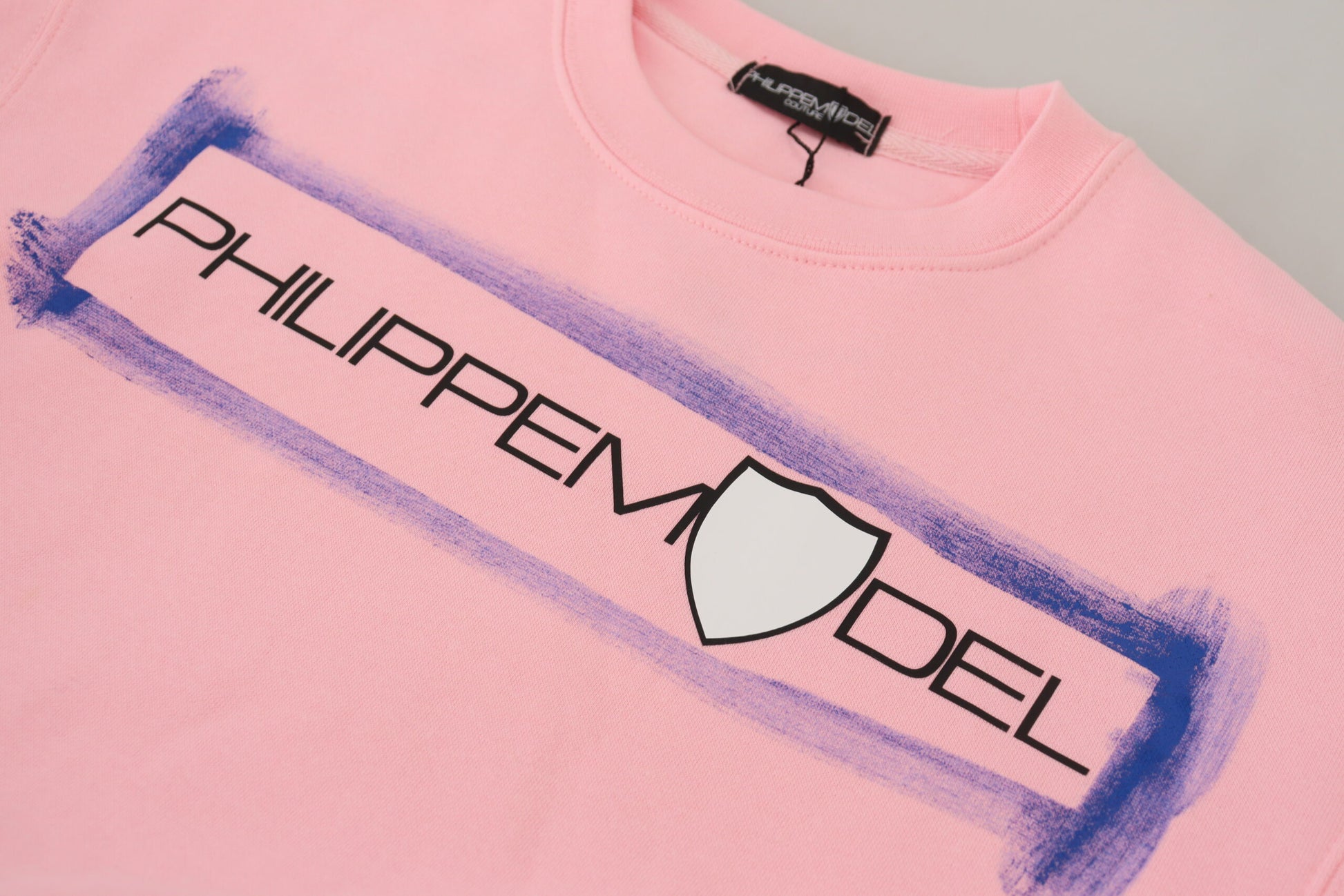 Pull Philippe Model rose imprimé à manches longues