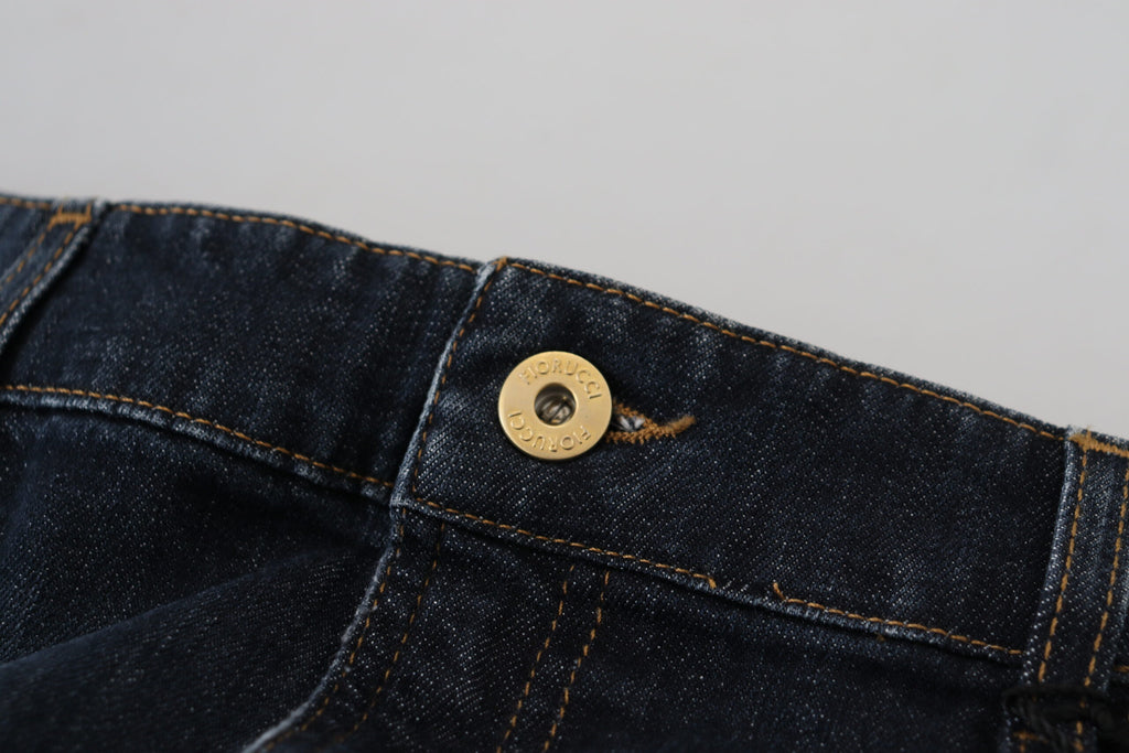 Fiorucci – Dunkelblauer, verwaschener Jeansrock mit Bleistiftschnitt und mittlerer Taille