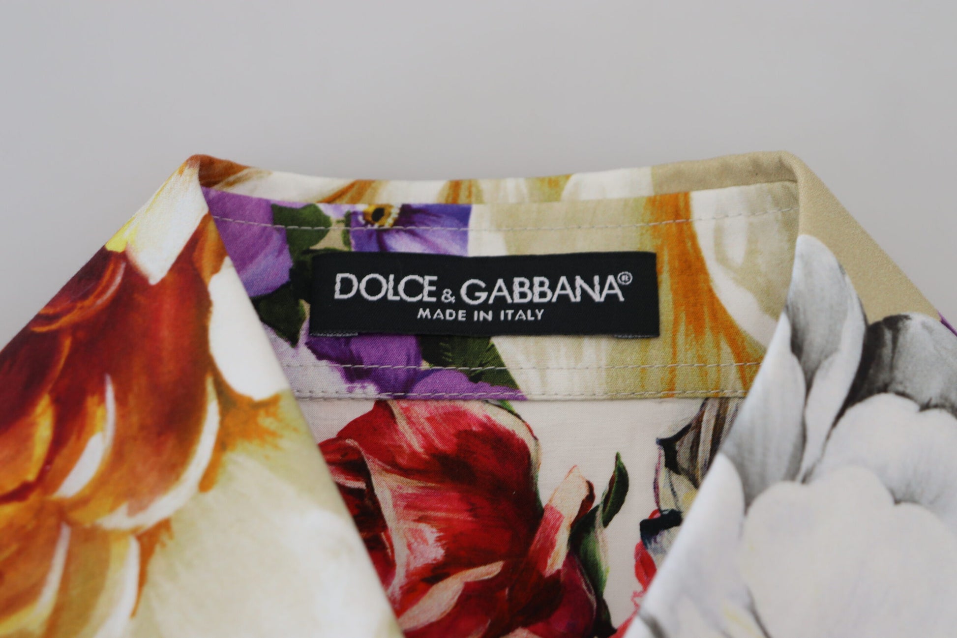 Chemisier Dolce & Gabbana en coton à fleurs multicolores avec col