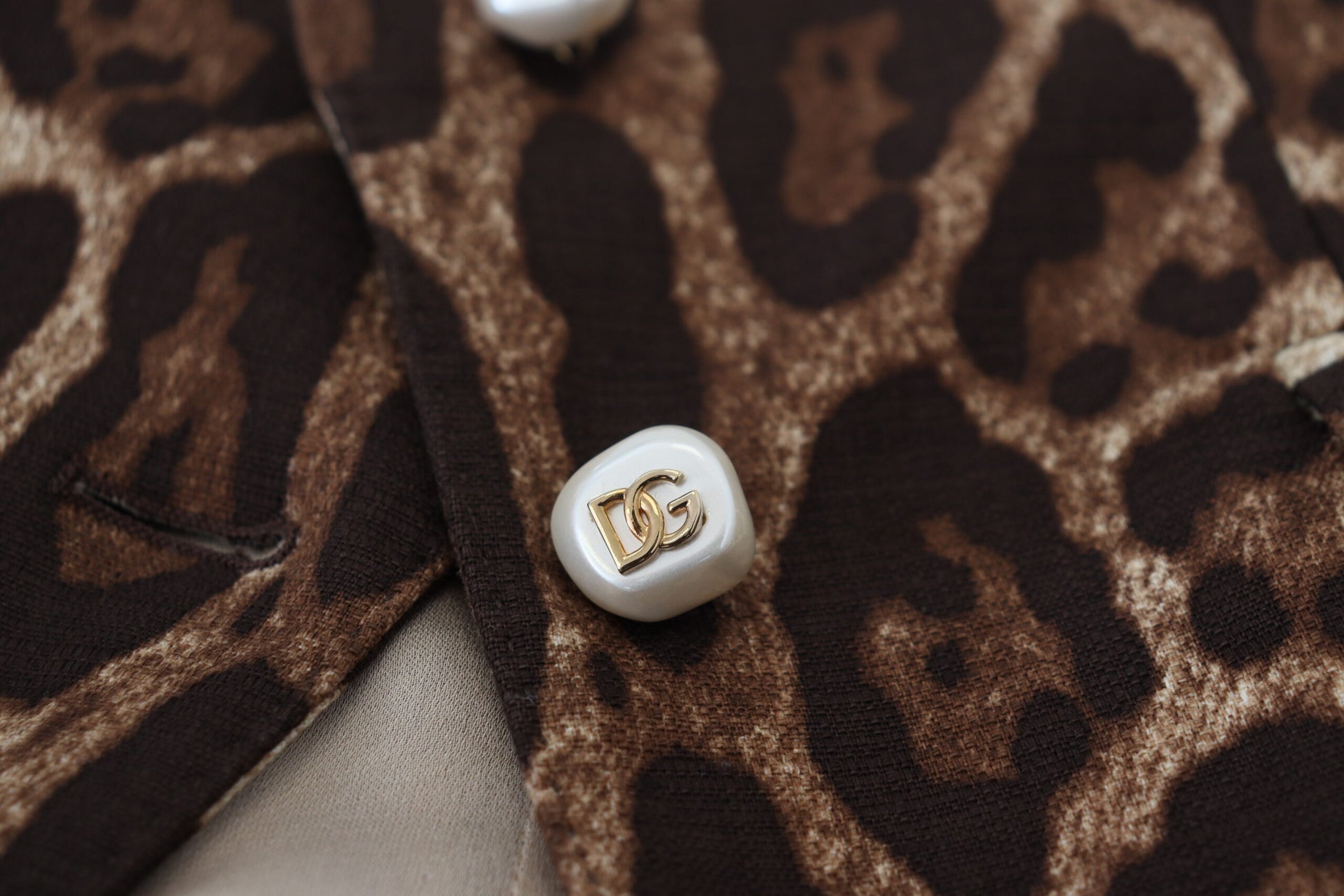 Mini-jupe trapèze en laine à imprimé léopard marron Dolce & Gabbana
