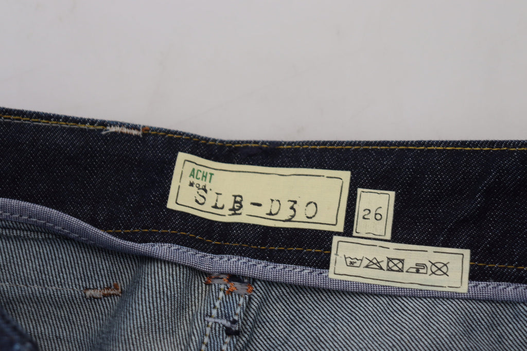 Acht Blue Cotton Low Waist Slim Fit Femme Casual Jeans
