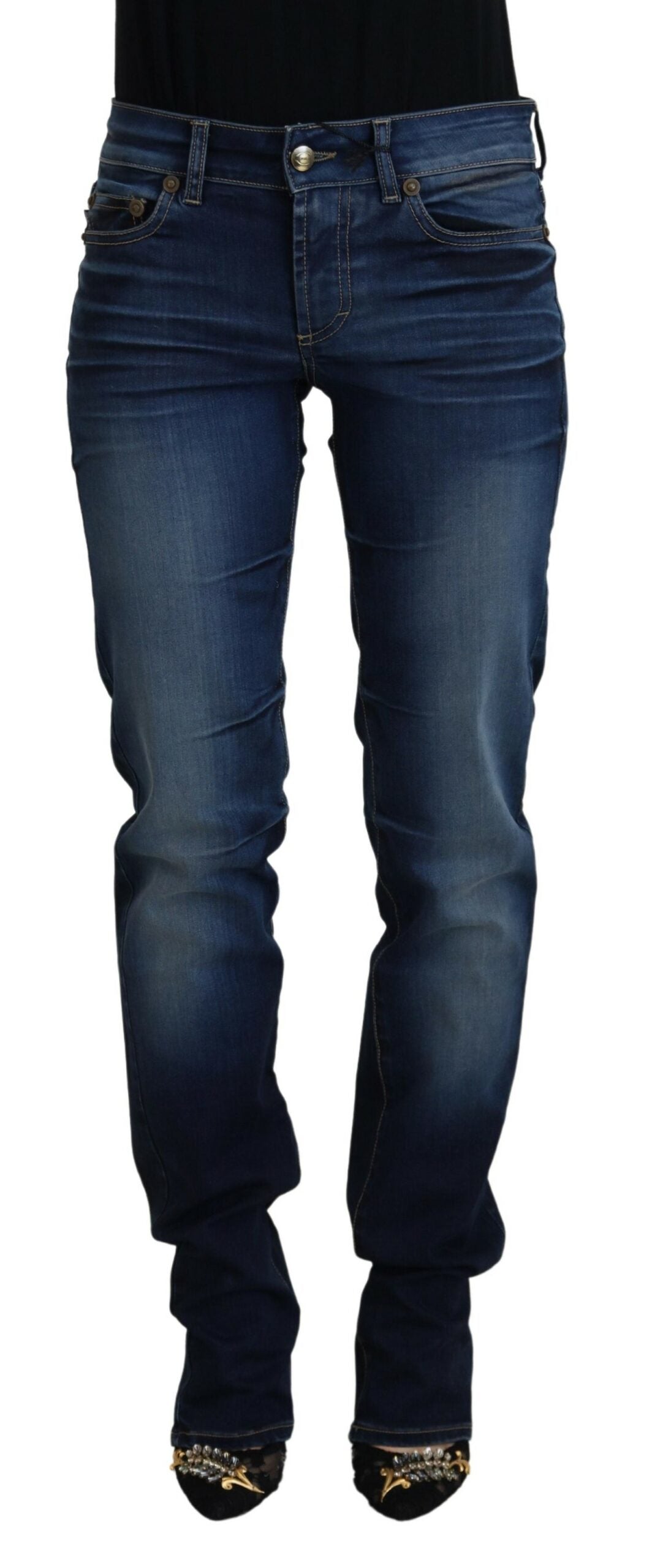 Jean en jean décontracté en coton bleu Just Cavalli pour femme