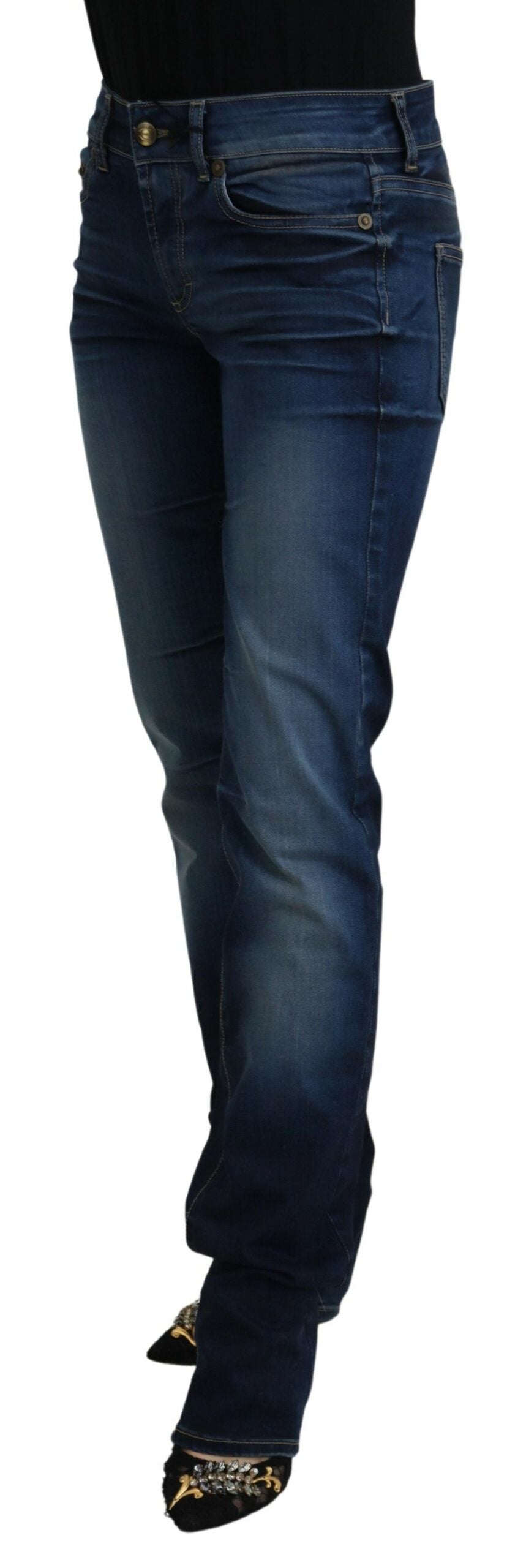 Jean en jean décontracté en coton bleu Just Cavalli pour femme