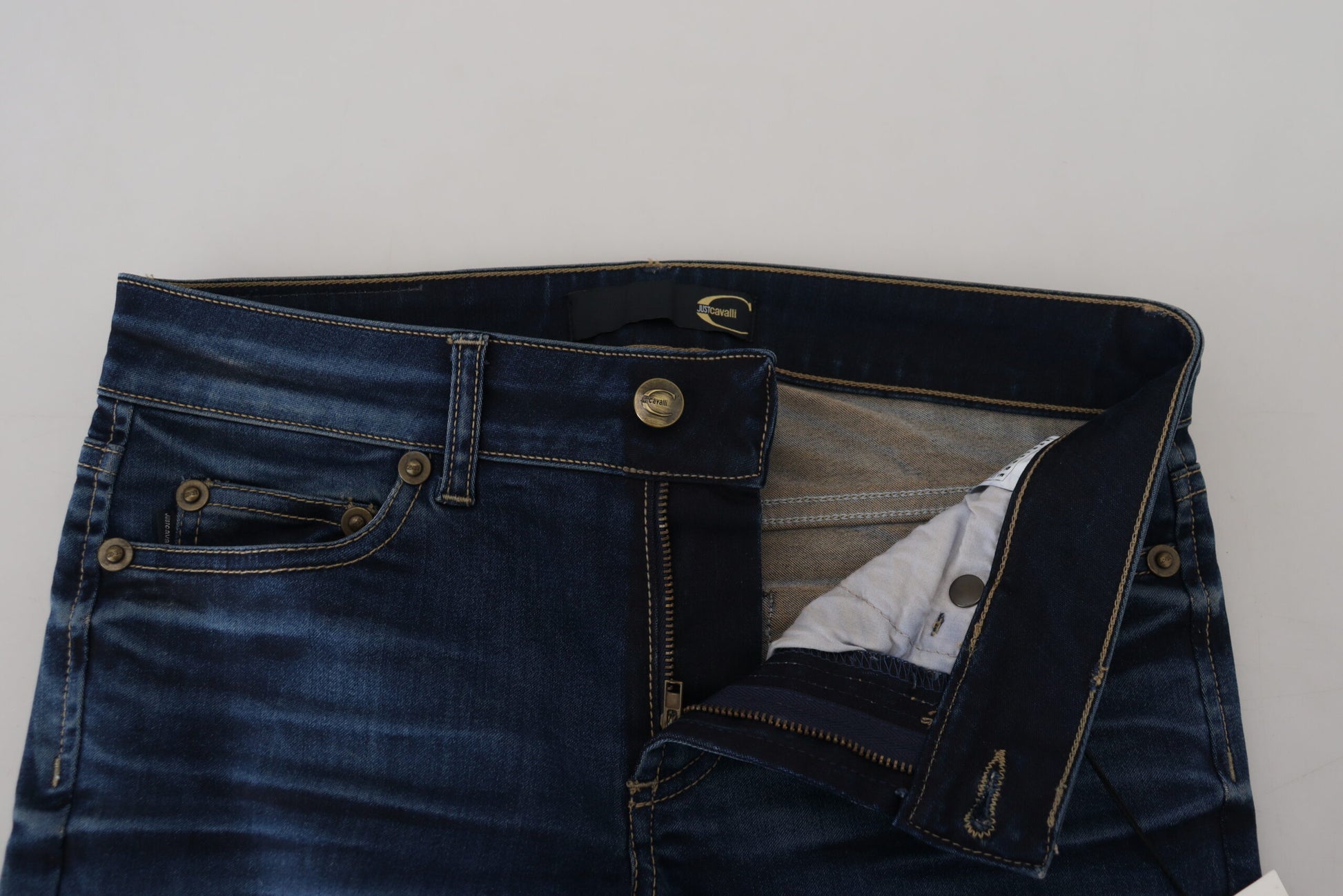 Jean en jean décontracté en coton bleu Just Cavalli pour femme
