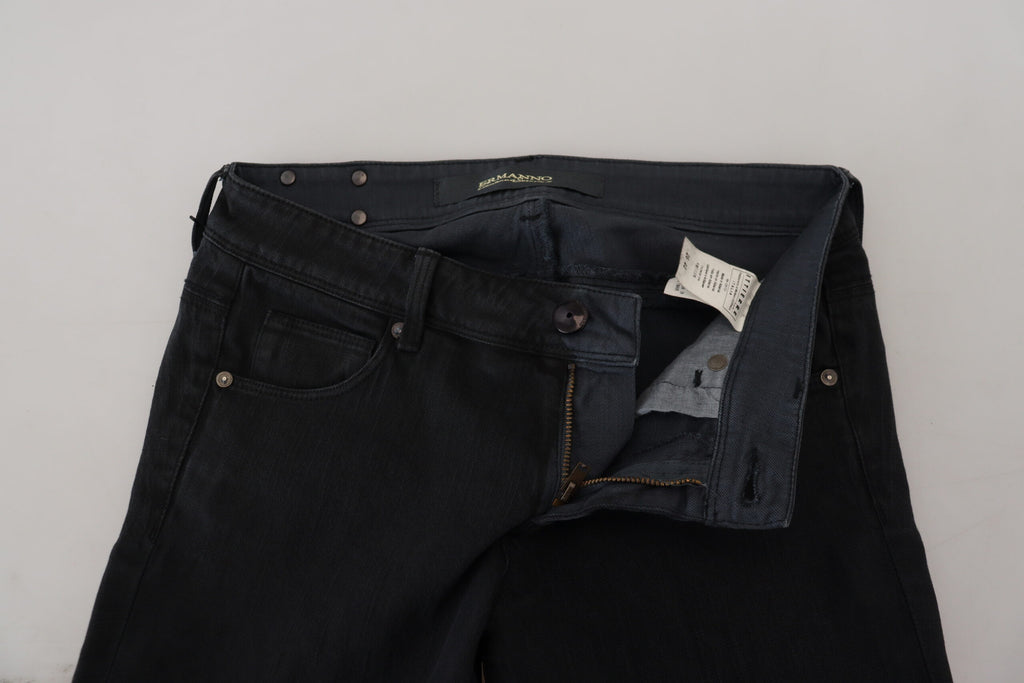 Jean en denim noir coupe slim pour femme Ermanno Scervino en coton