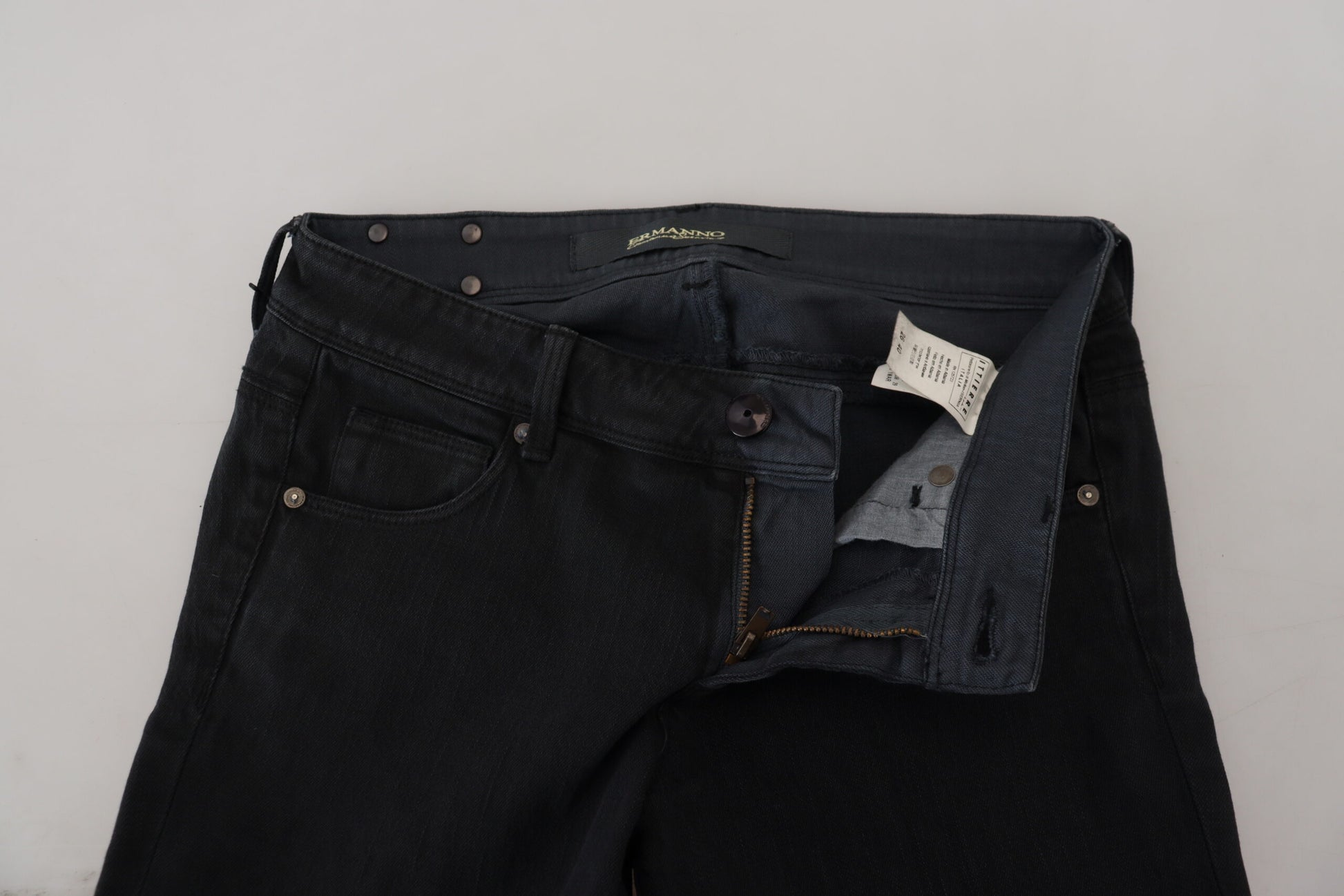 Jean en denim noir coupe slim pour femme Ermanno Scervino en coton