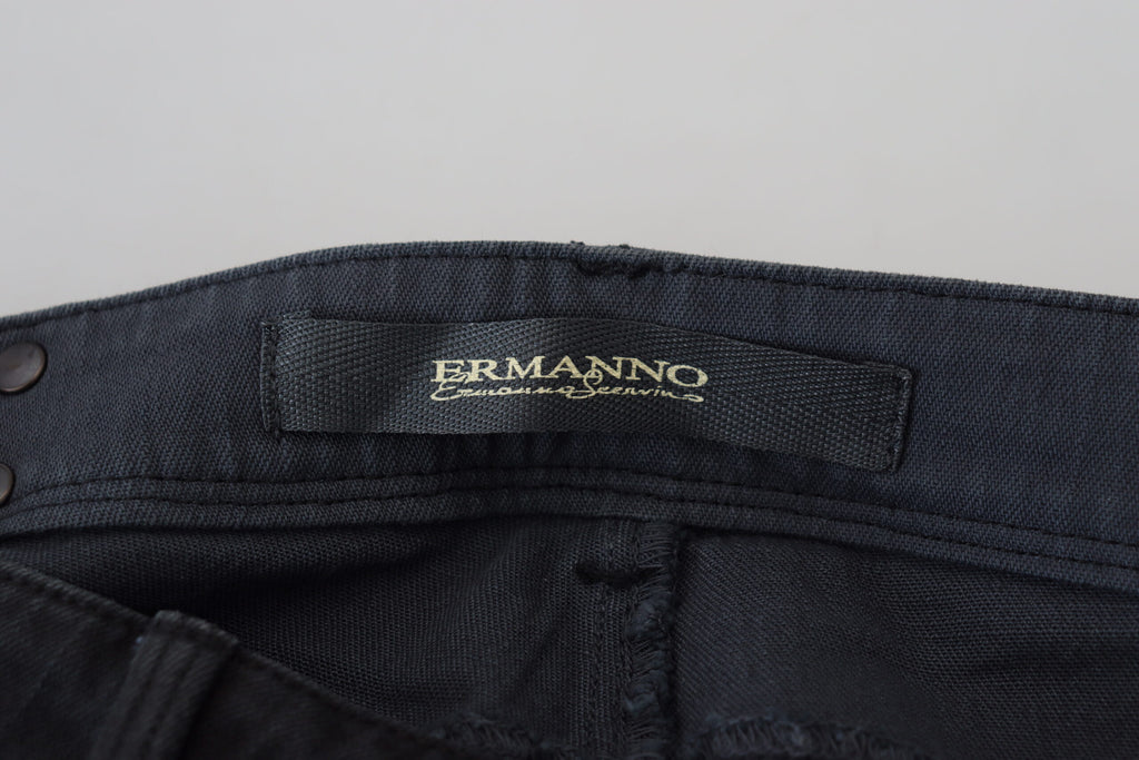Jean en denim noir coupe slim pour femme Ermanno Scervino en coton