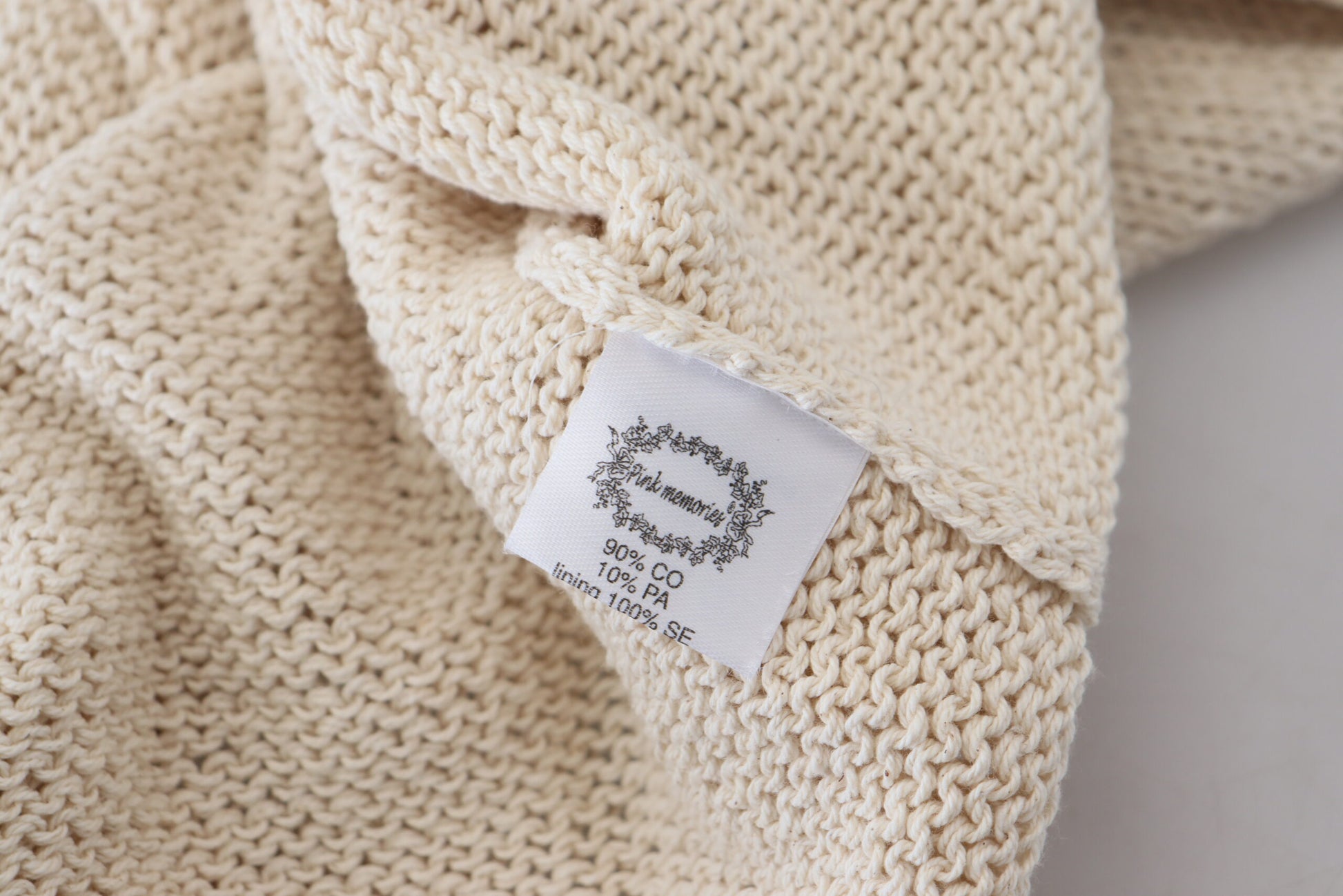 PINK MEMORIES Débardeur beige sans manches en mélange de coton à col rond
