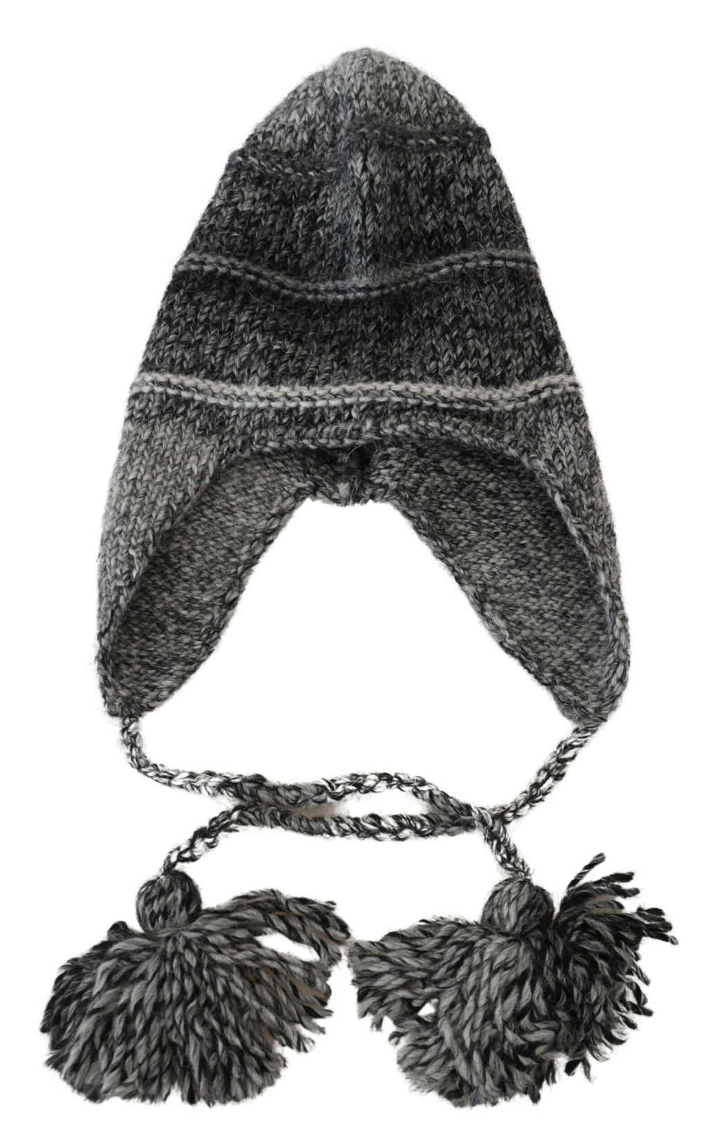 Bonnet tricoté Dolce & Gabbana gris en polaire chaude avec cache-oreilles