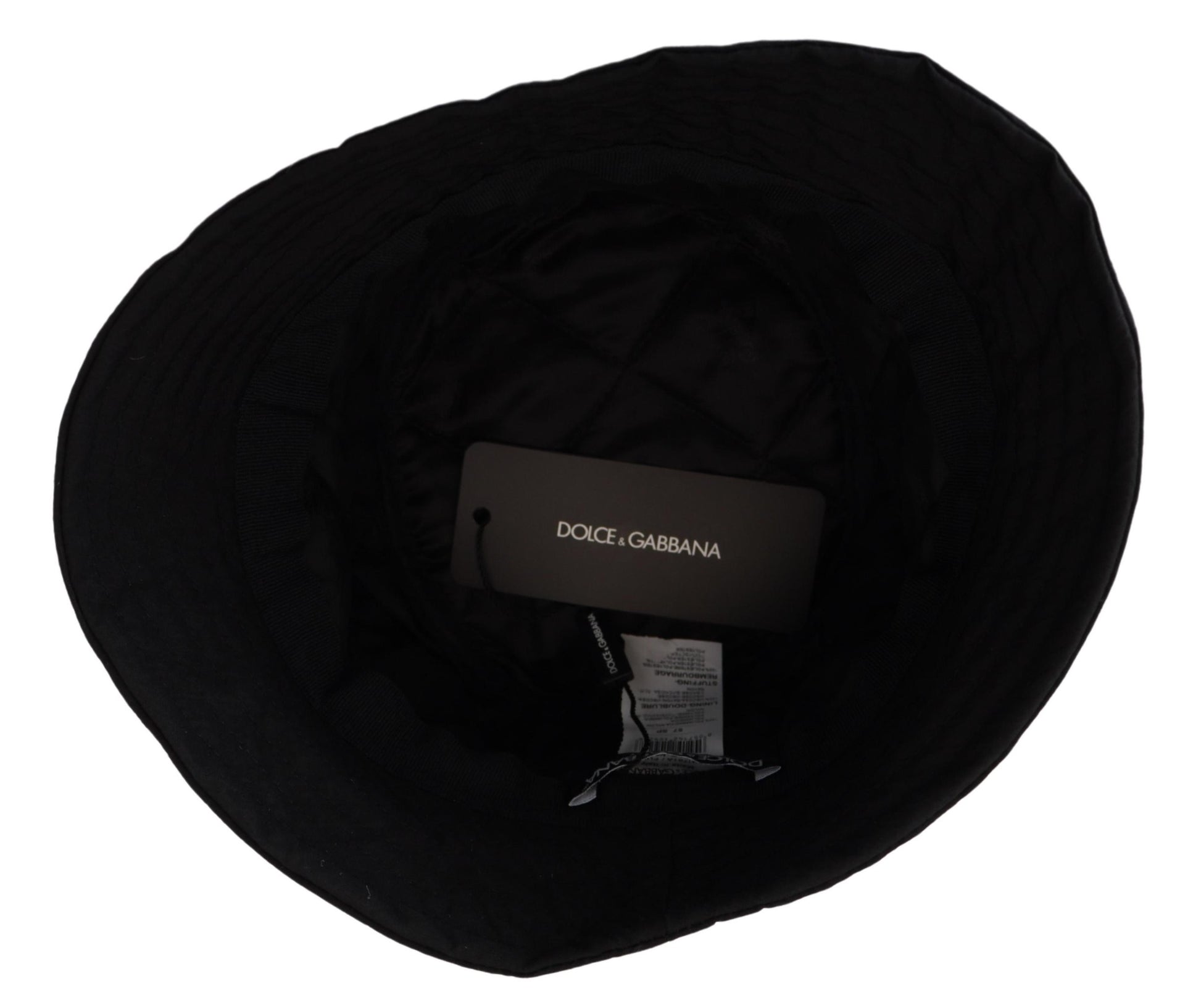 Casquette Bob Femme en Nylon Noir Dolce & Gabbana