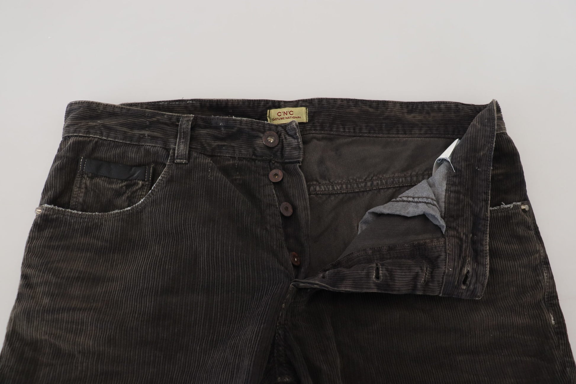 Jeans décontracté homme en velours côtelé de coton gris Costume National
