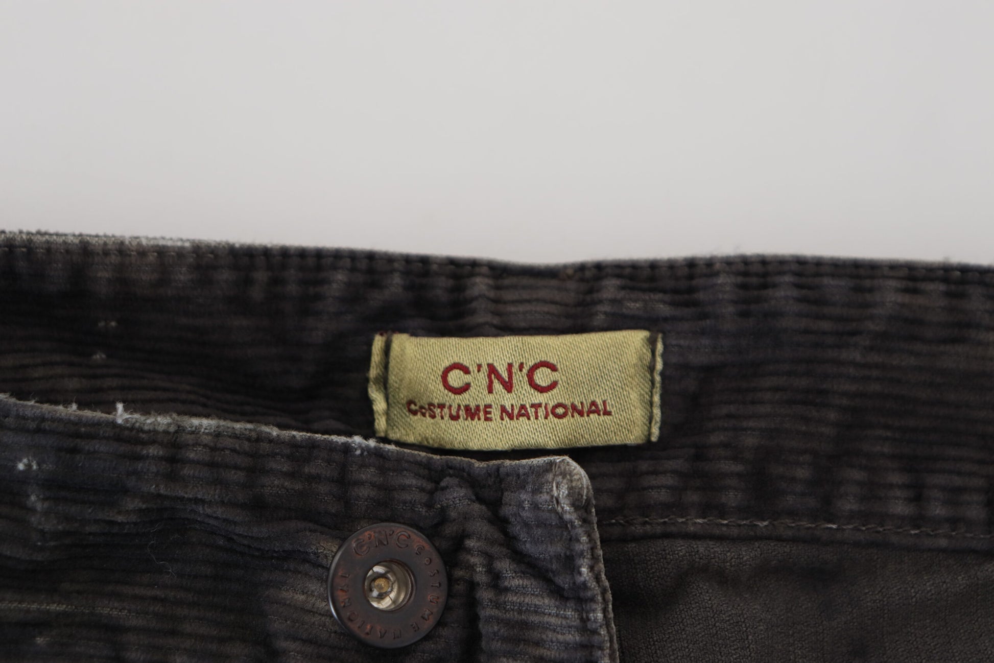 Jeans décontracté homme en velours côtelé de coton gris Costume National