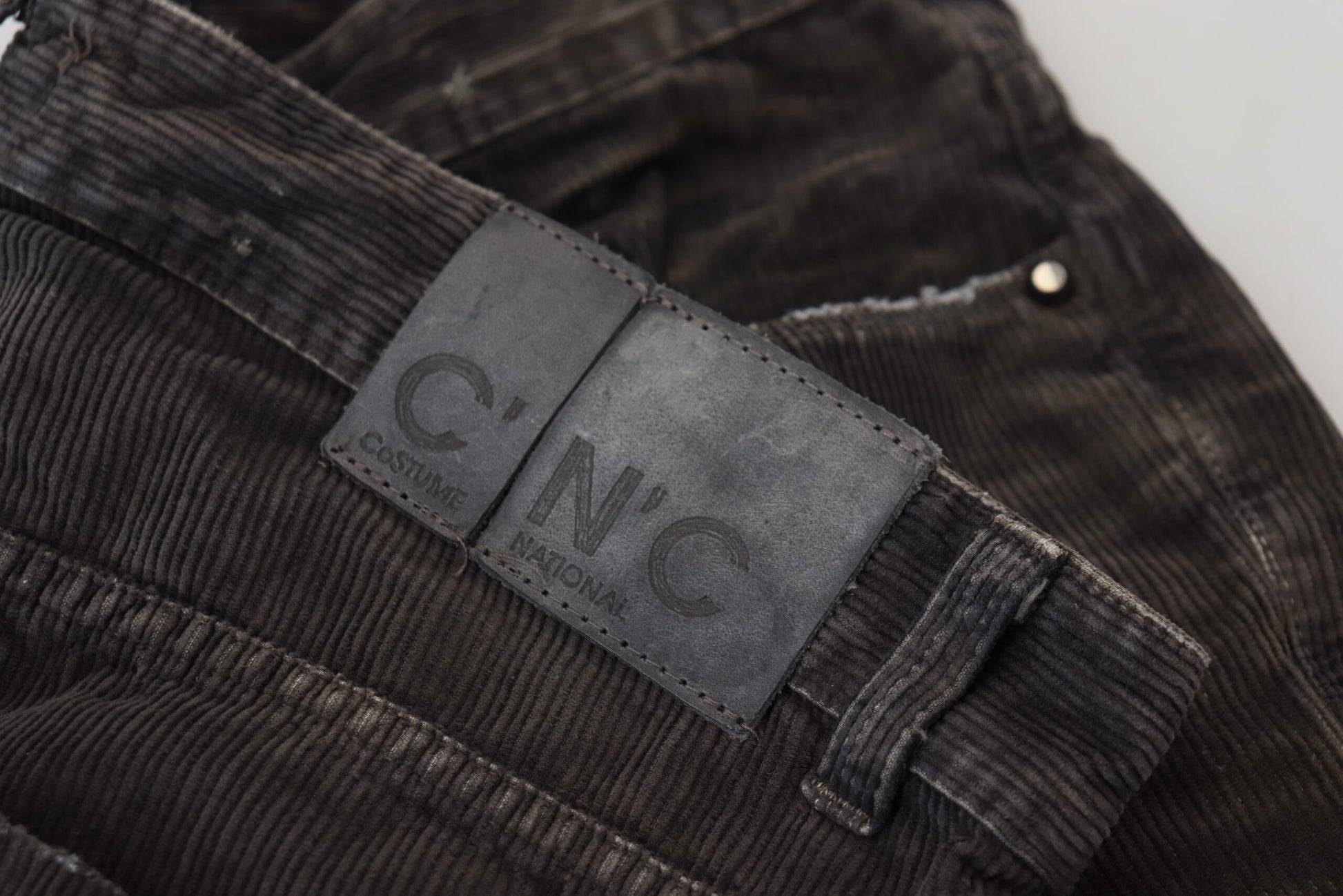 Jeans décontracté homme en velours côtelé de coton gris Costume National