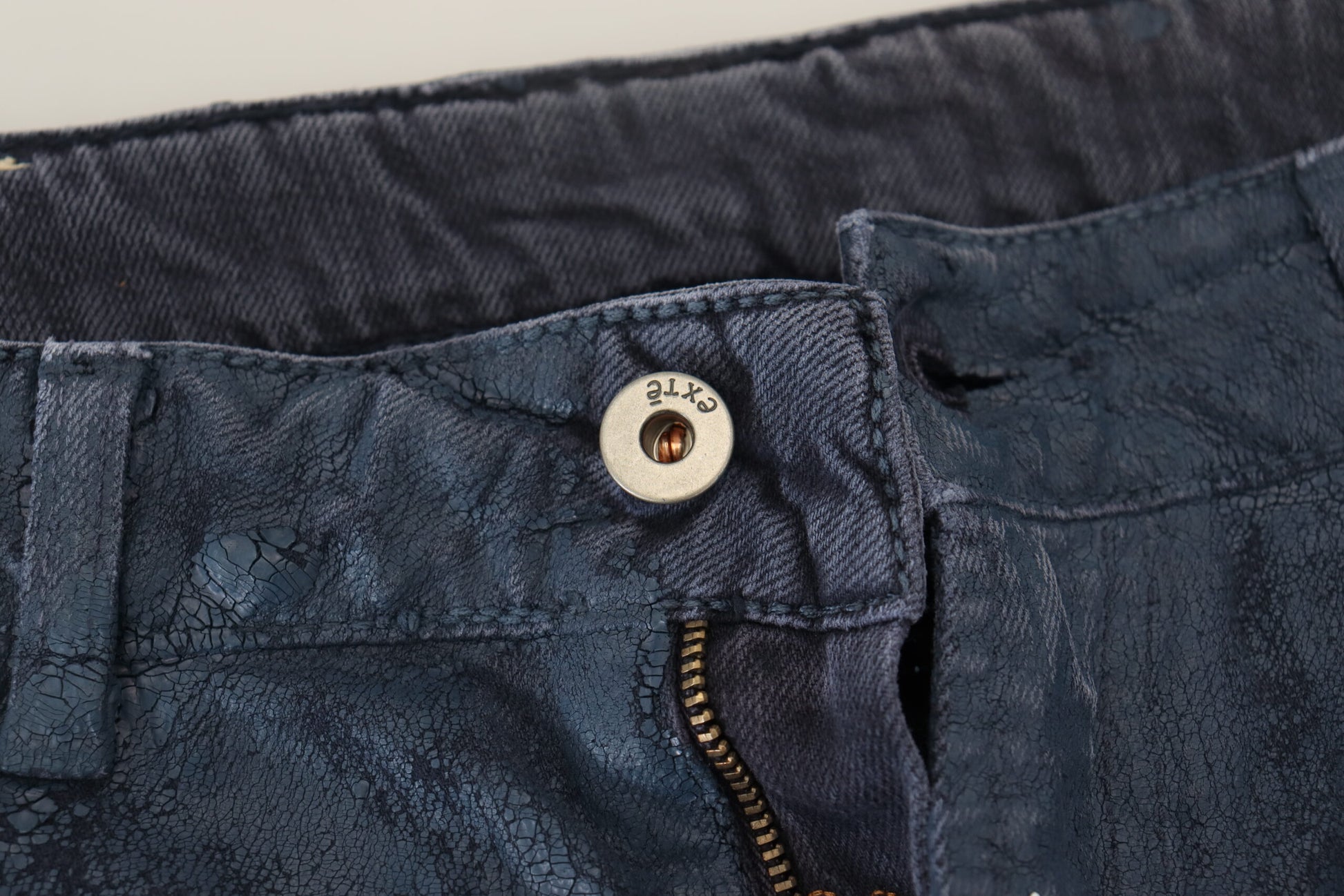 Exte Blue Cotton Tapered Slim Fit Herren Casual Denim Jeans