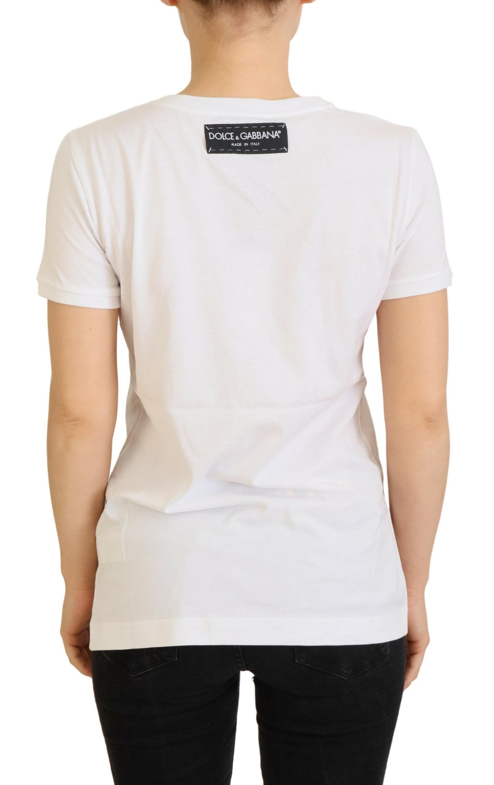 T-shirt Dolce & Gabbana blanc texturé à manches courtes