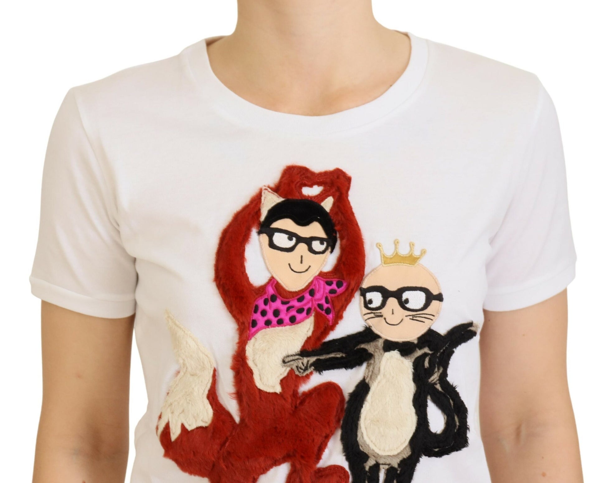T-shirt Dolce & Gabbana blanc texturé à manches courtes