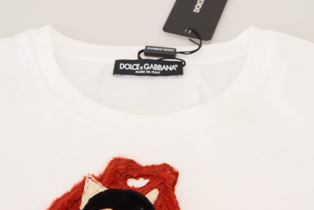 T-shirt Dolce & Gabbana blanc texturé à manches courtes