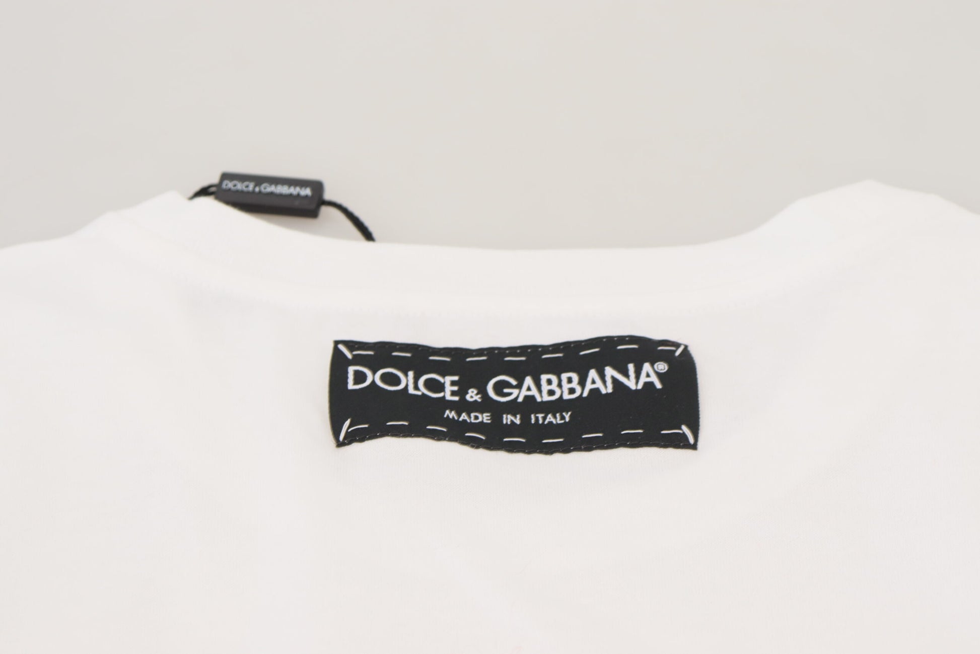 T-shirt Dolce & Gabbana blanc texturé à manches courtes