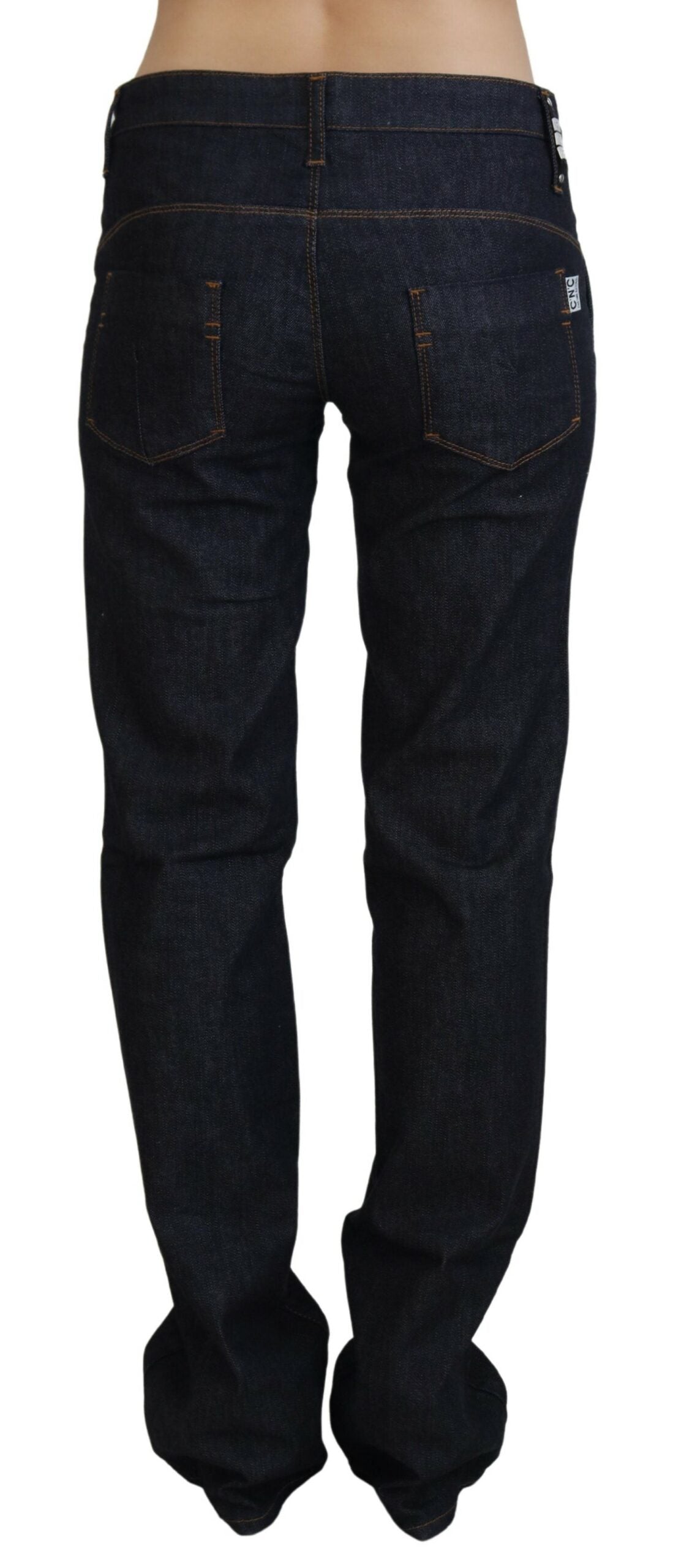 Jean droit taille basse en denim bleu Costume National