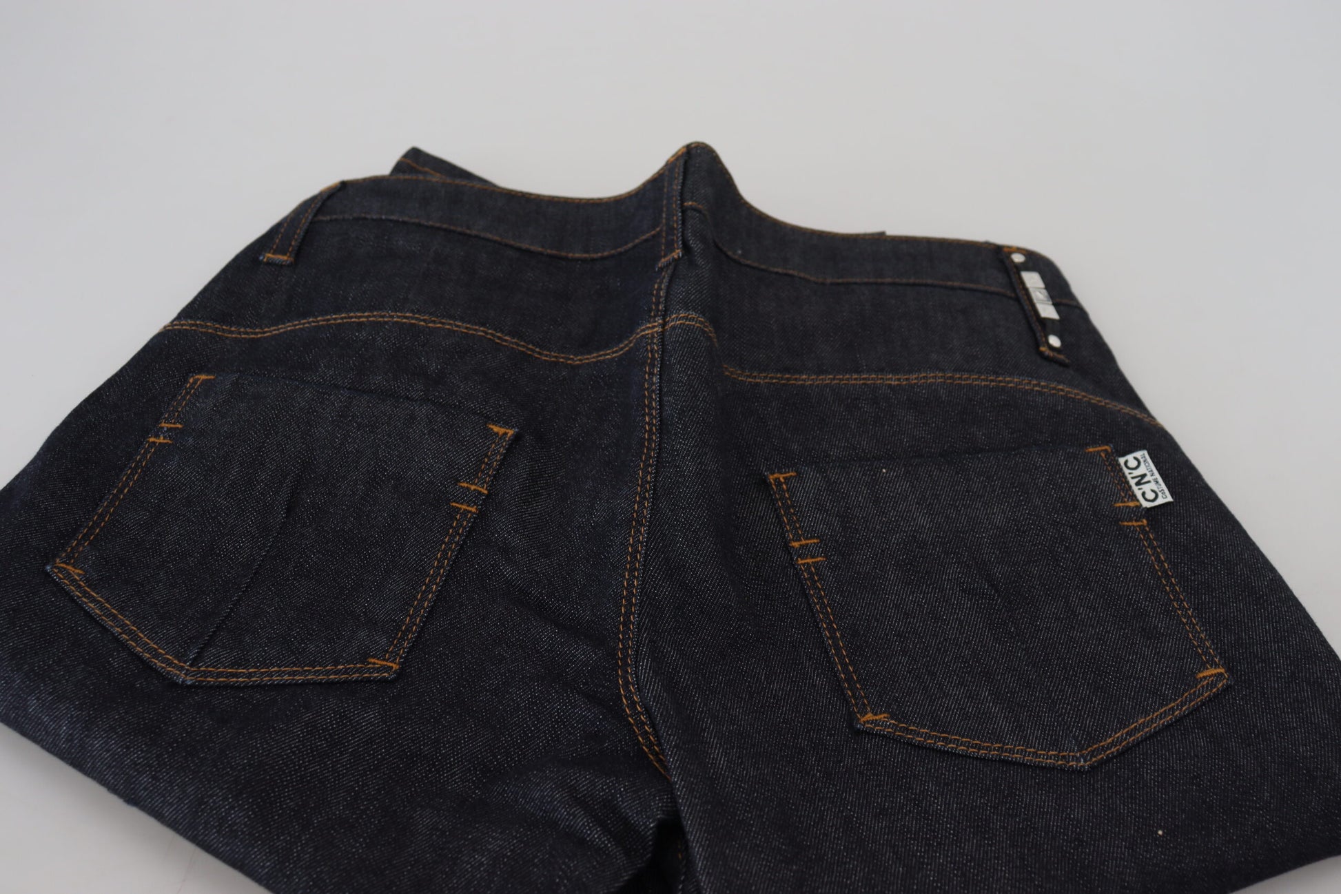 Jean droit taille basse en denim bleu Costume National