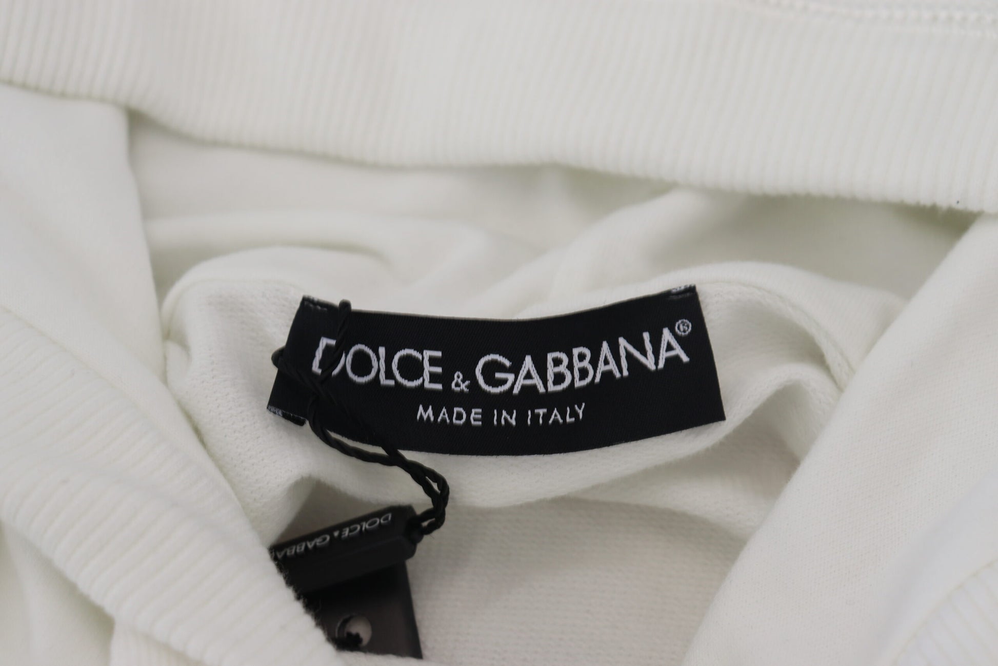 Sweat à capuche Dolce & Gabbana en coton blanc avec logo