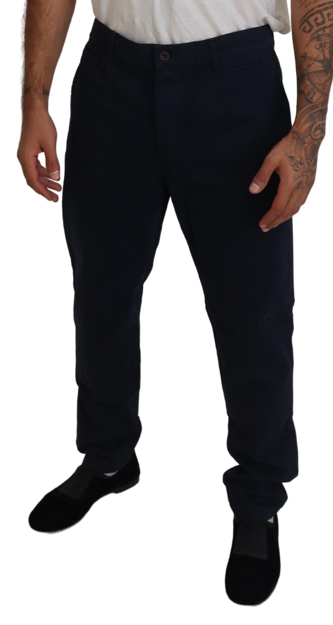 Robe Dolce & Gabbana en coton bleu, pantalon de costume pour homme