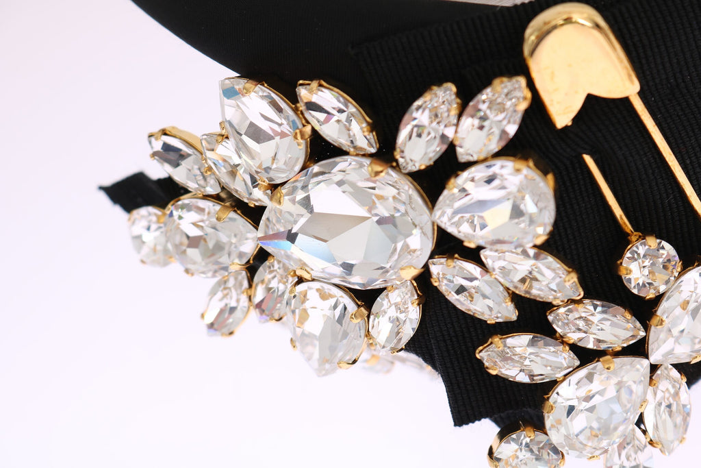 Serre-tête diadème Dolce & Gabbana en cristal noir et cheveux blancs Parrucchiera