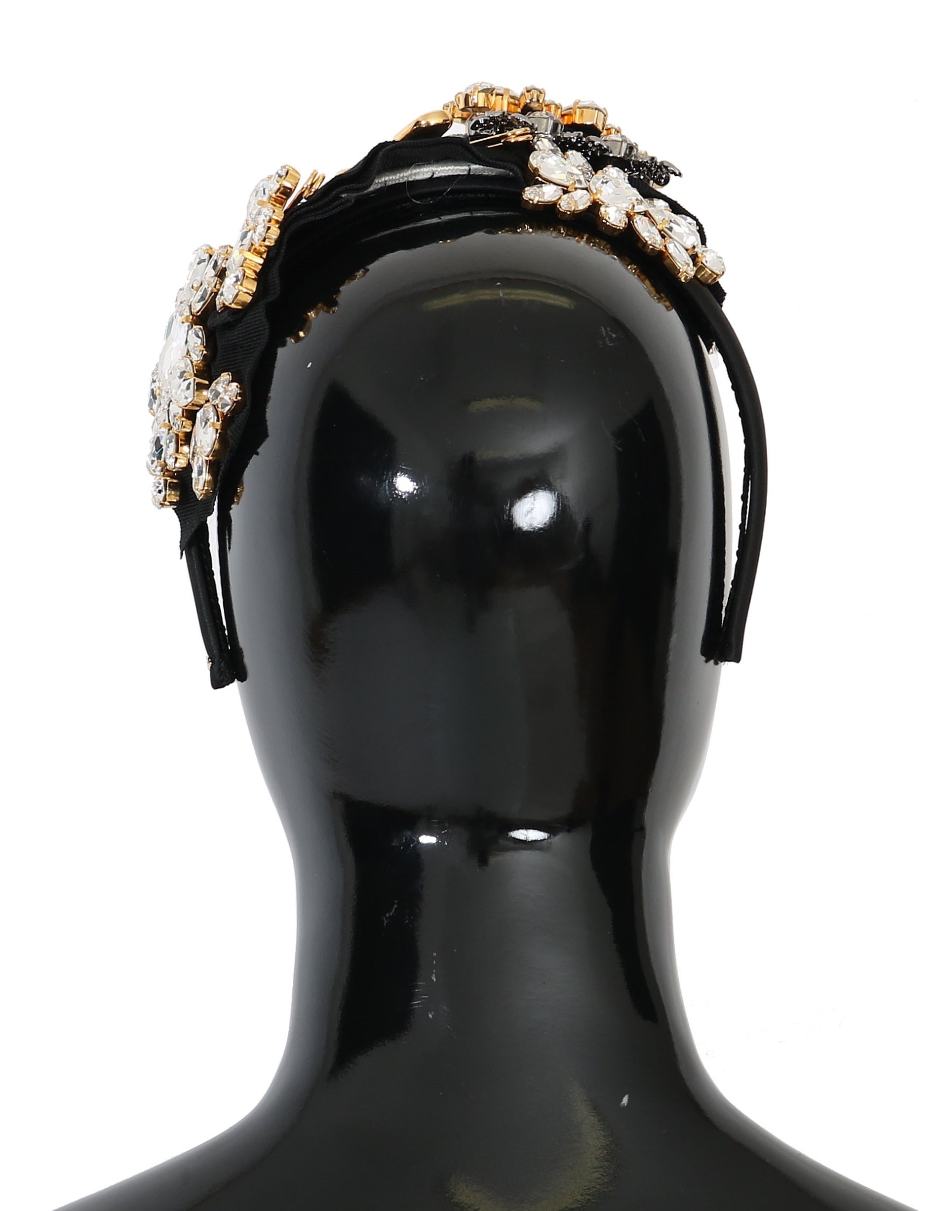 Serre-tête diadème Dolce & Gabbana en cristal noir et cheveux blancs Parrucchiera