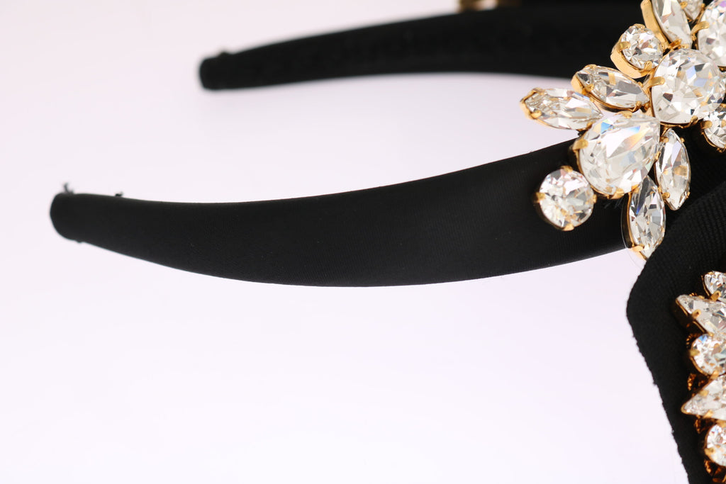 Serre-tête diadème Dolce & Gabbana en cristal noir et cheveux blancs Parrucchiera
