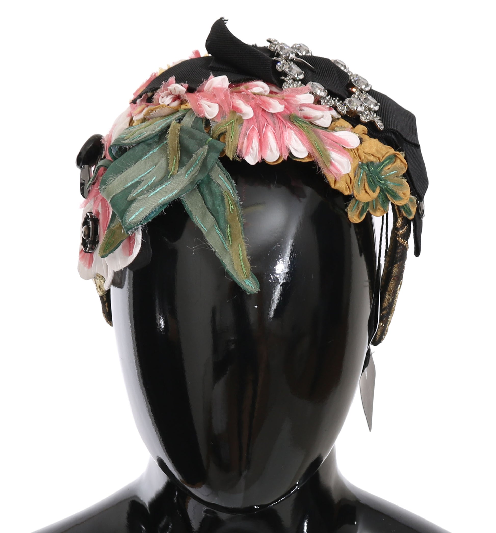 Serre-tête diadème Dolce & Gabbana multicolore avec nœud floral en cristal