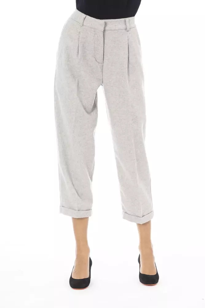 Pantalon en laine grise pour femme Alpha Studio