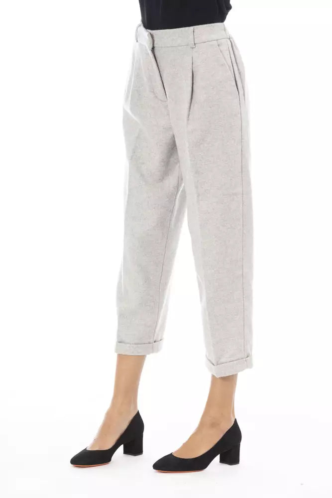 Pantalon en laine grise pour femme Alpha Studio