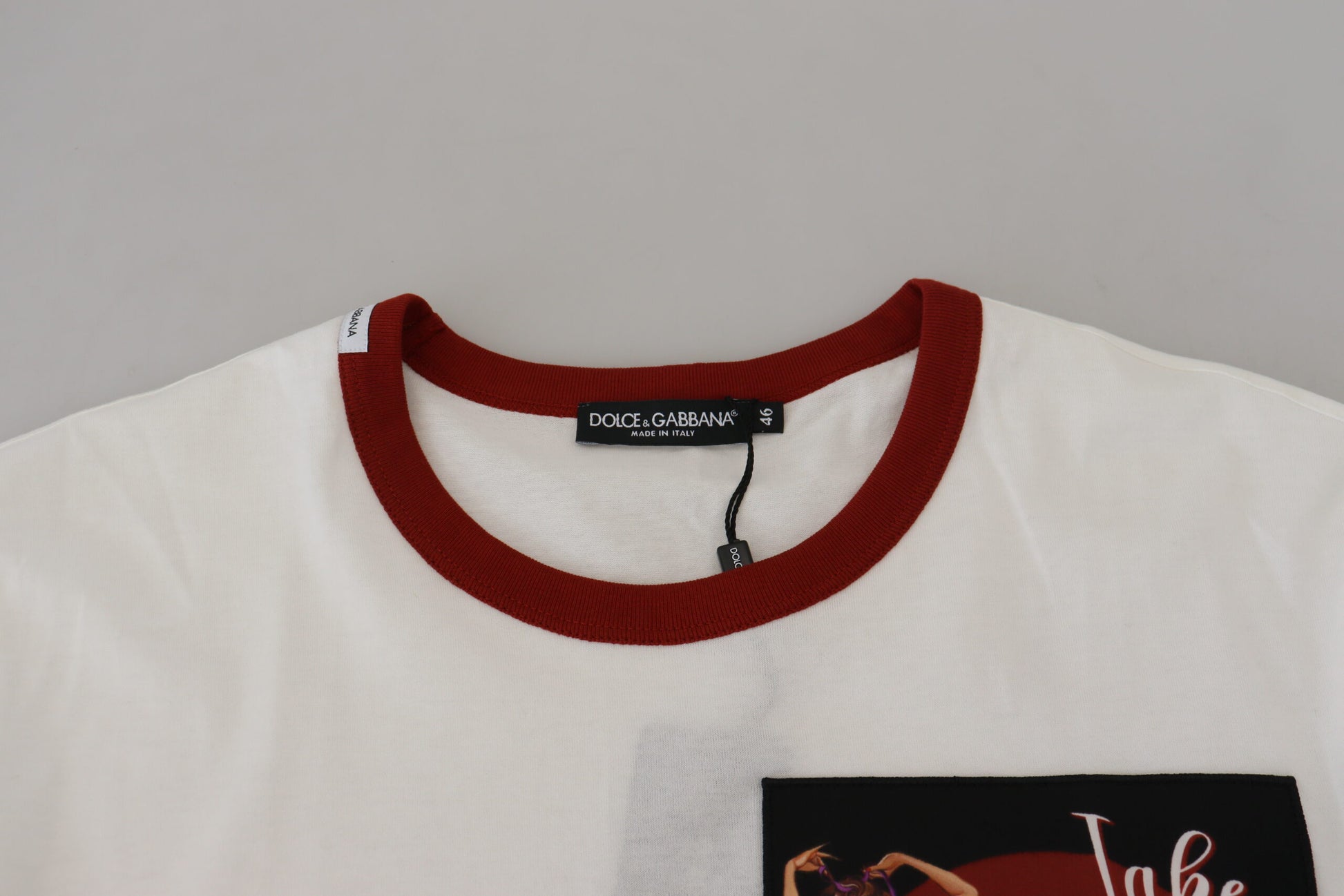 T-shirt ras du cou Dolce & Gabbana en coton blanc avec logo imprimé