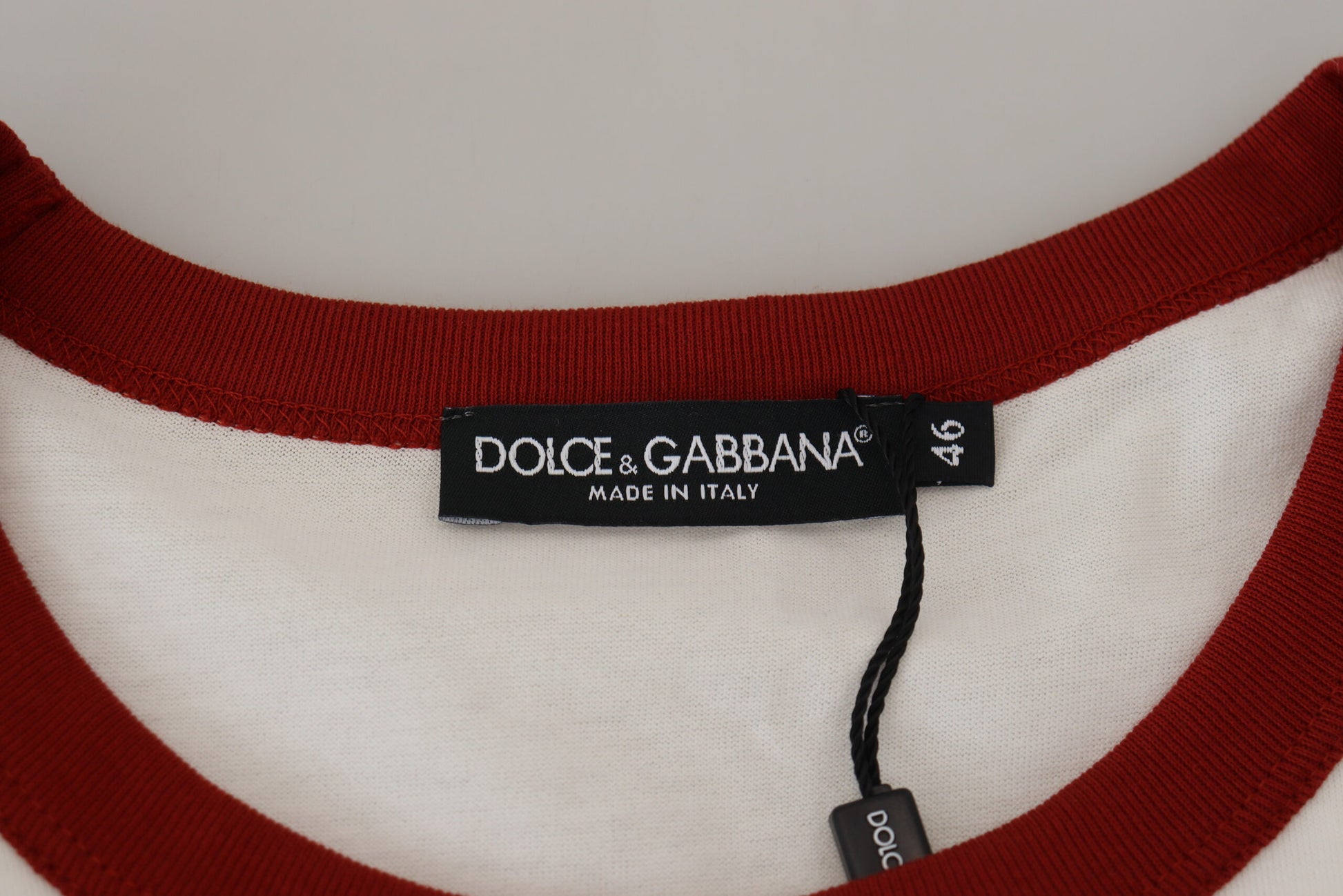 T-shirt ras du cou Dolce & Gabbana en coton blanc avec logo imprimé
