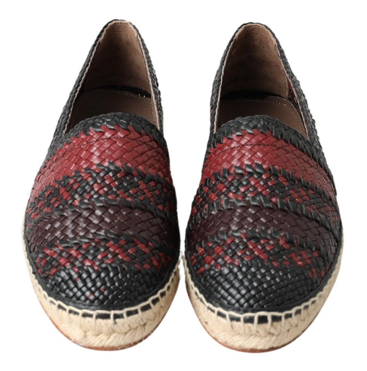 Chaussures espadrilles Dolce & Gabbana en cuir de buffle noir bordeaux